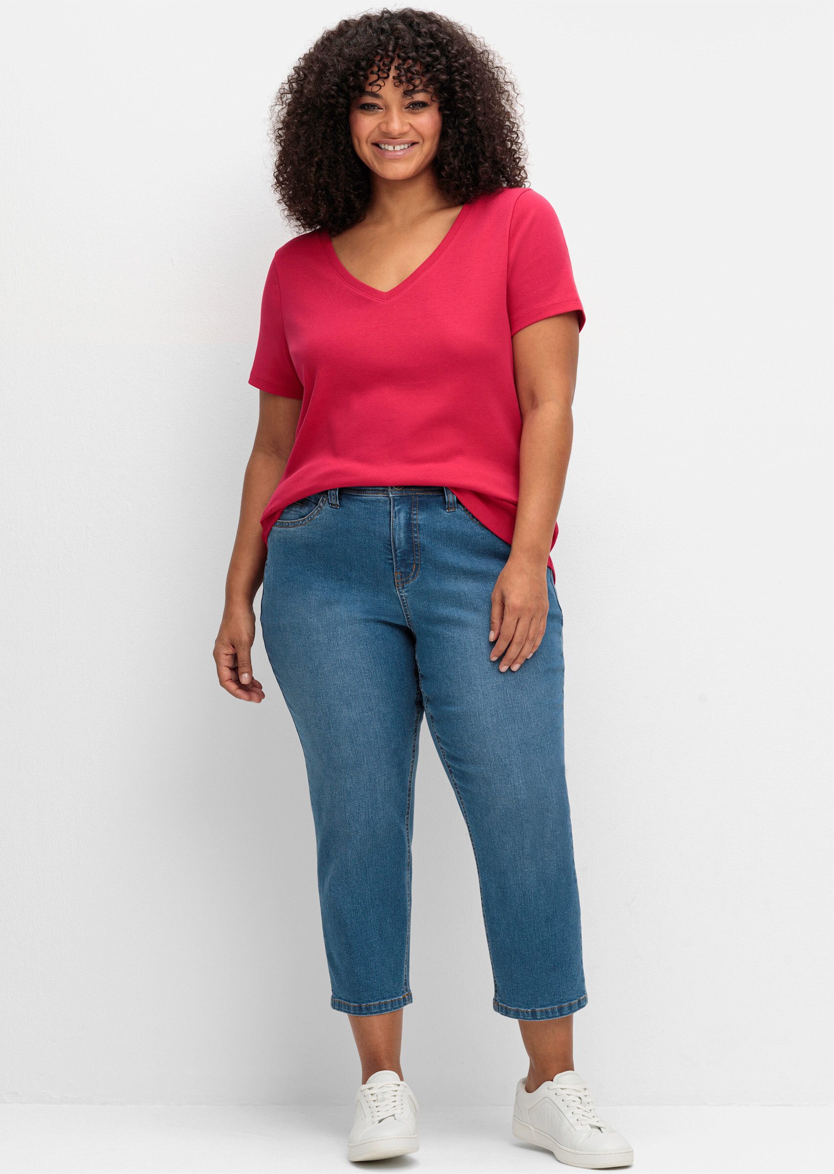 Sheego T-Shirt T-Shirt . aus fein gerippter Qualität günstig online kaufen