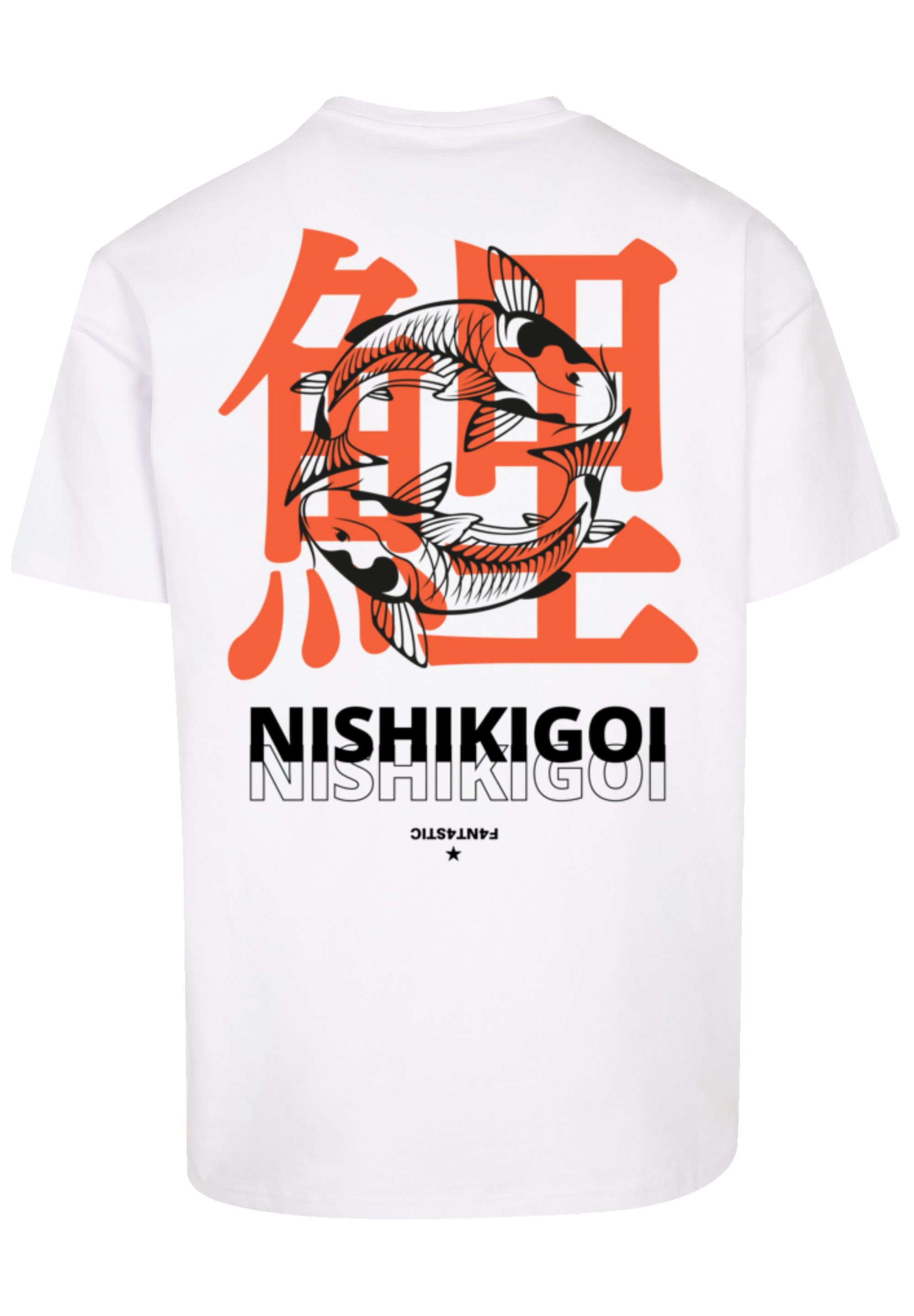 F4NT4STIC T-Shirt Nishikigoi Koi Grafik Print Japan weiß
