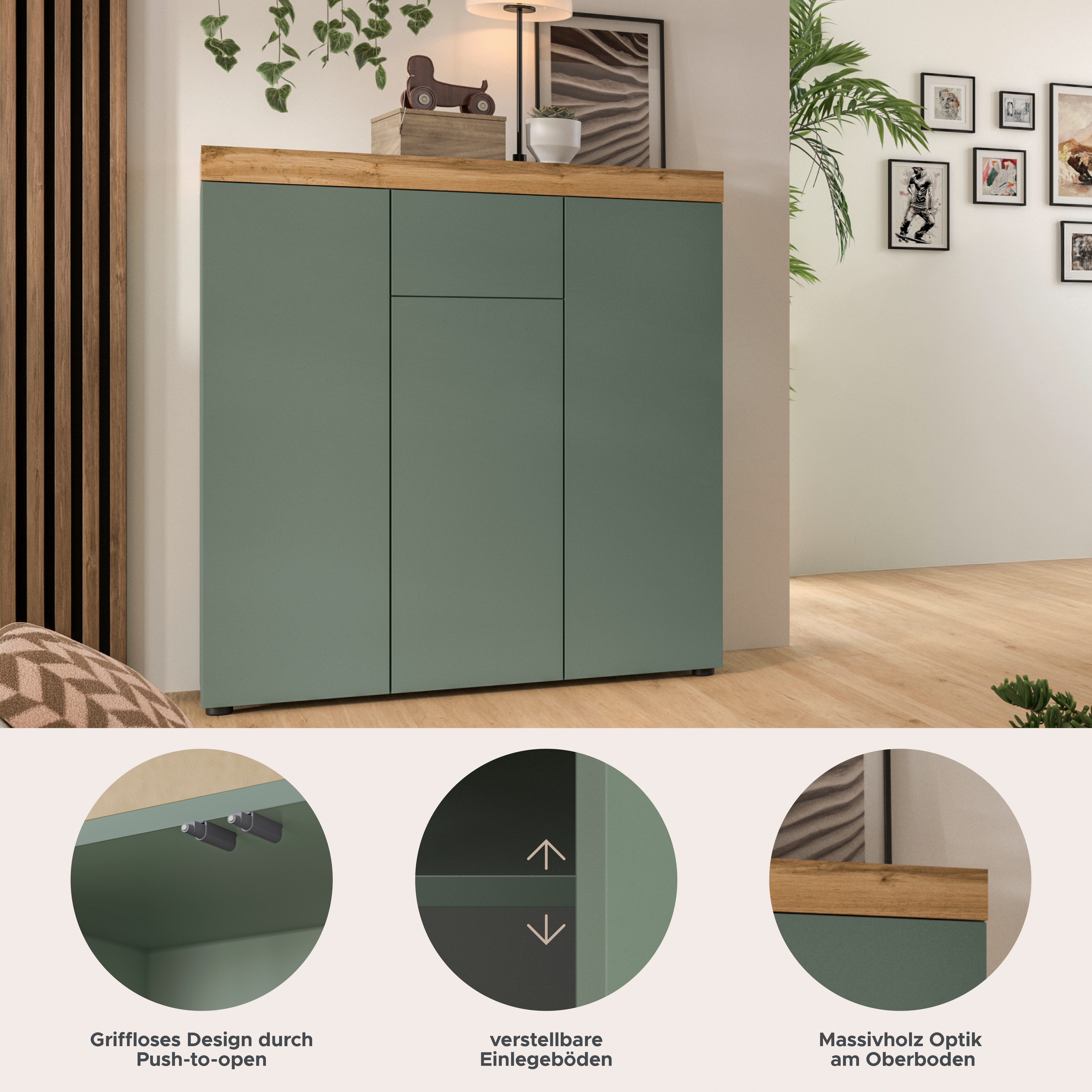 OTTO home Highboard MAMBO (1 St., 2 farbige Ausführung, in verschiedenen Farben erhältlich), Kommode, Sideboard, Wohnzimmer, Schlafzimmer