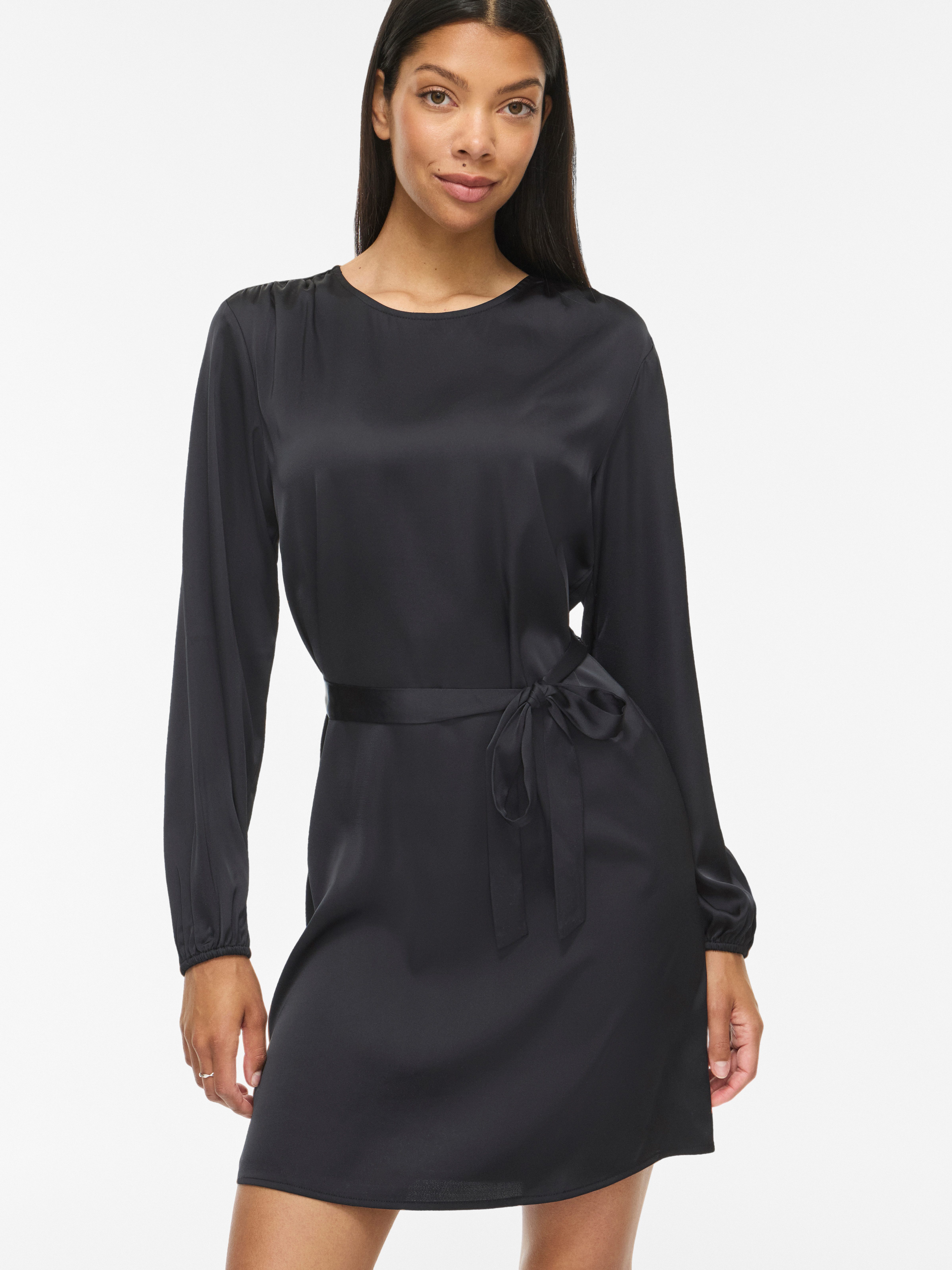Vila Minikleid VIENNA RAVENNA L/S O-NECK DRESS - NOOS Kunstfaser