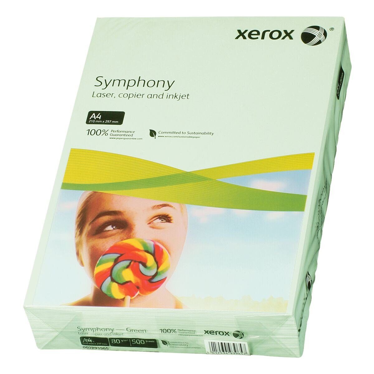 Xerox Drucker- DIN Blatt Symphony, A4, grün g/m², 80 Format Kopierpapier 500 und Pastellfarben