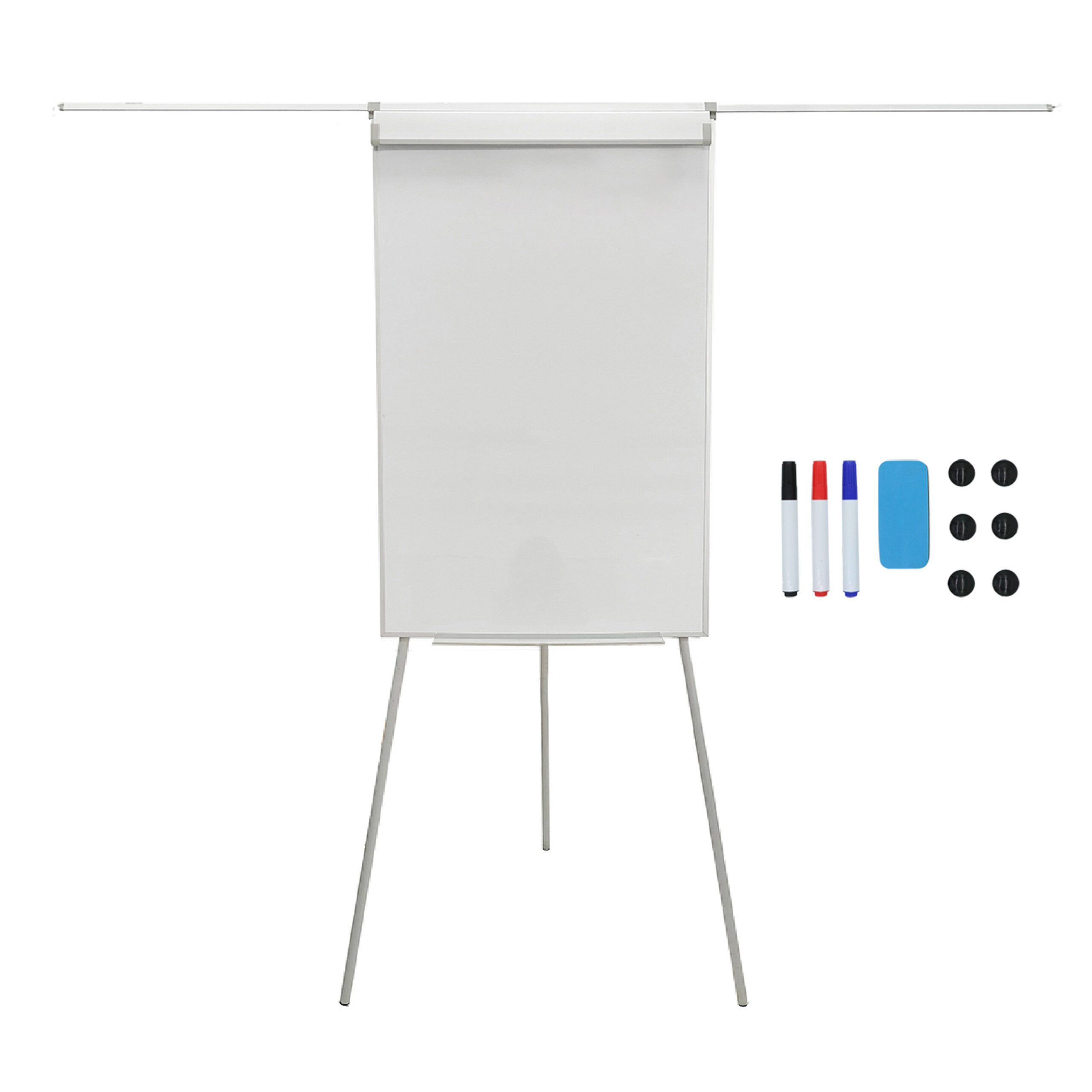 relaxdays Magnettafel Flipchart Whiteboard 100x70 cm 2 Arme, weiß günstig online kaufen