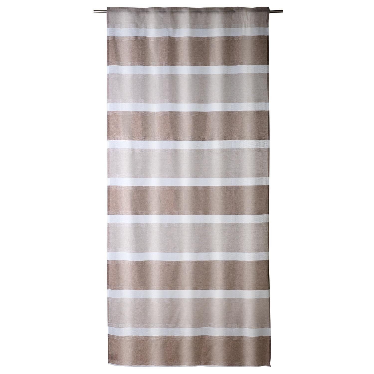 Vorhang Schlaufenschal, Taupe, Braun, B 135 cm, L 245 cm, (1 St), verdeckte Schlaufen, transparent, Polyester