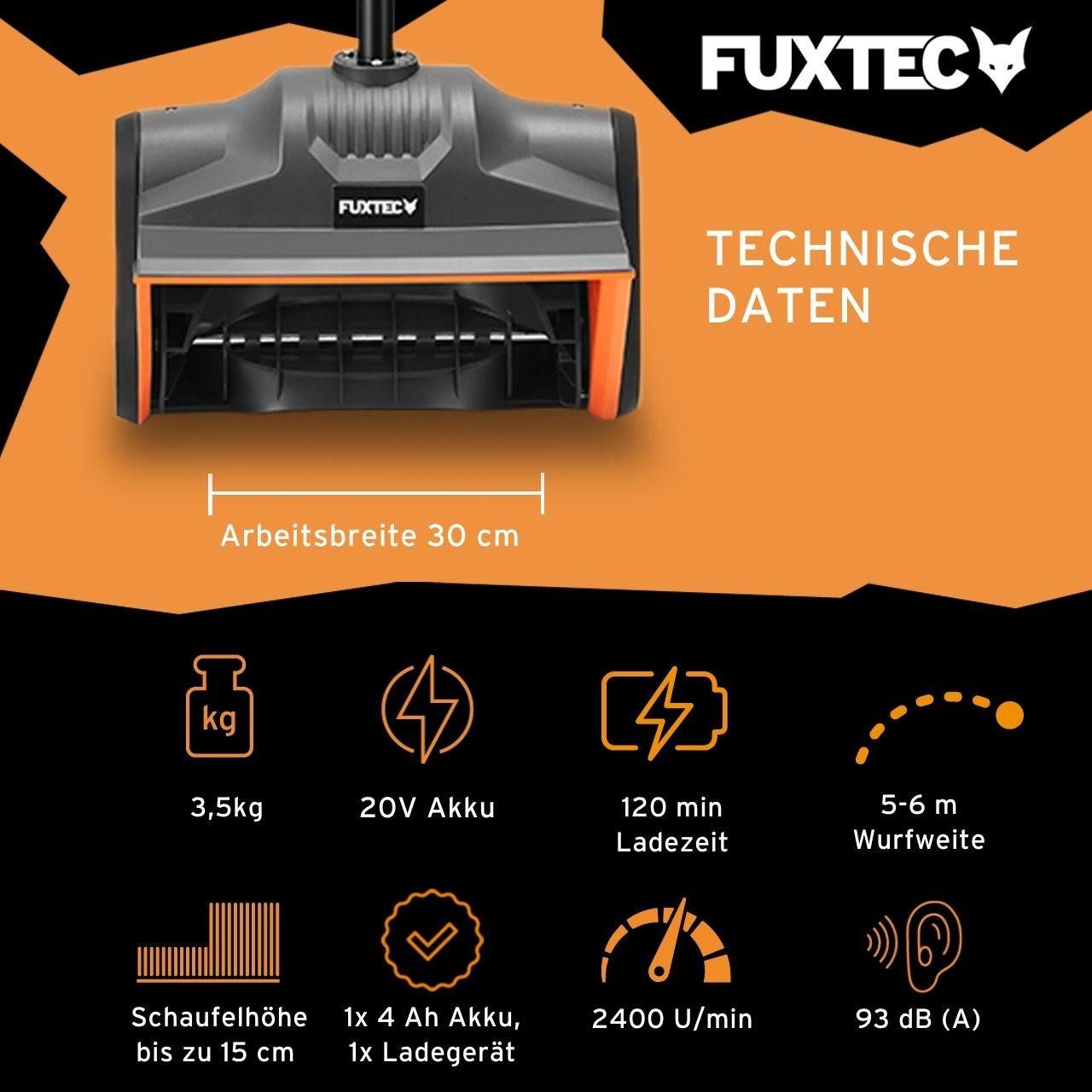FUXTEC Akku-Schneefräse FX-E1SCH20SET, 300 cm Arbeitsbreite, 300 W, Räumbre günstig online kaufen