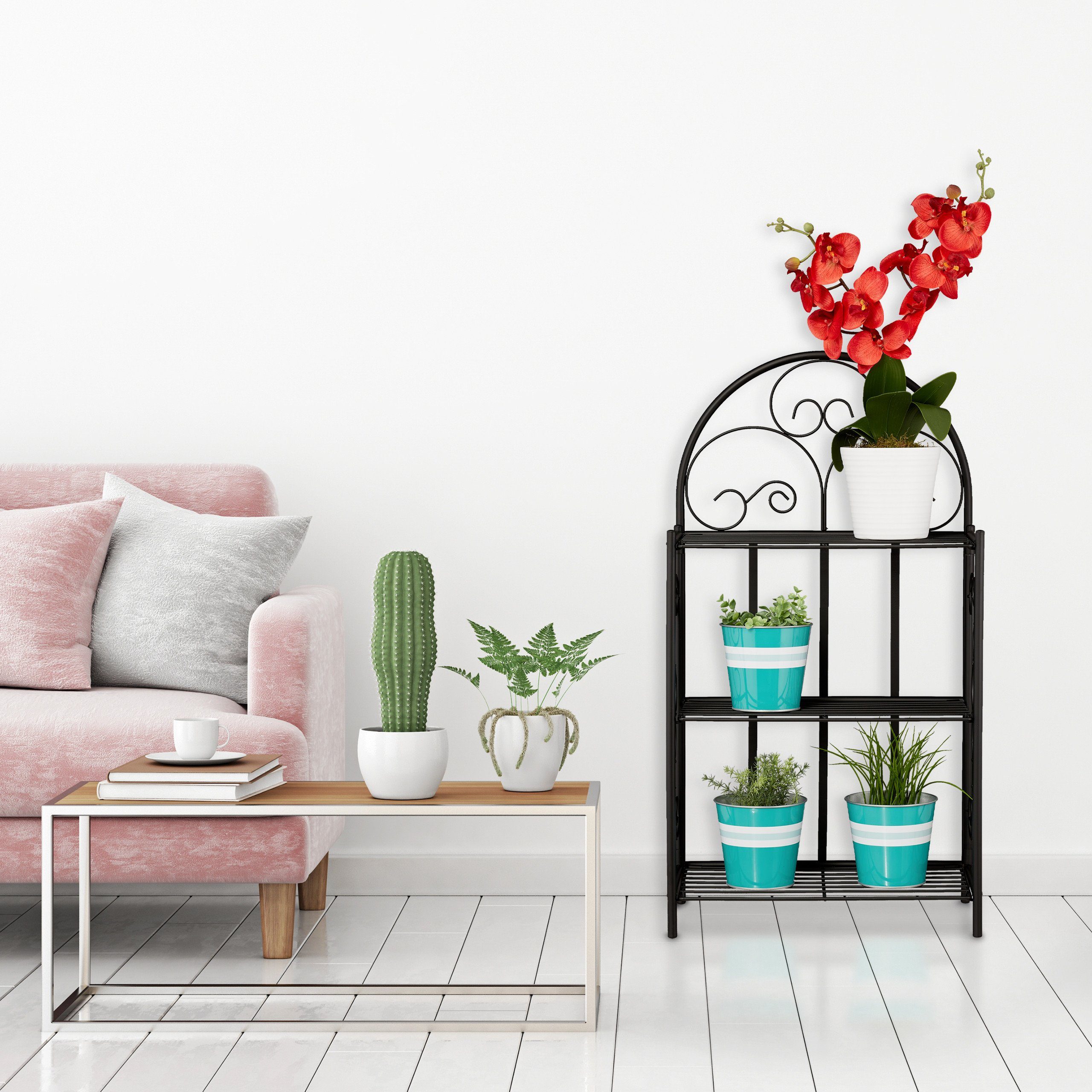 relaxdays Blumenständer Blumenregal Metall klappbar günstig online kaufen