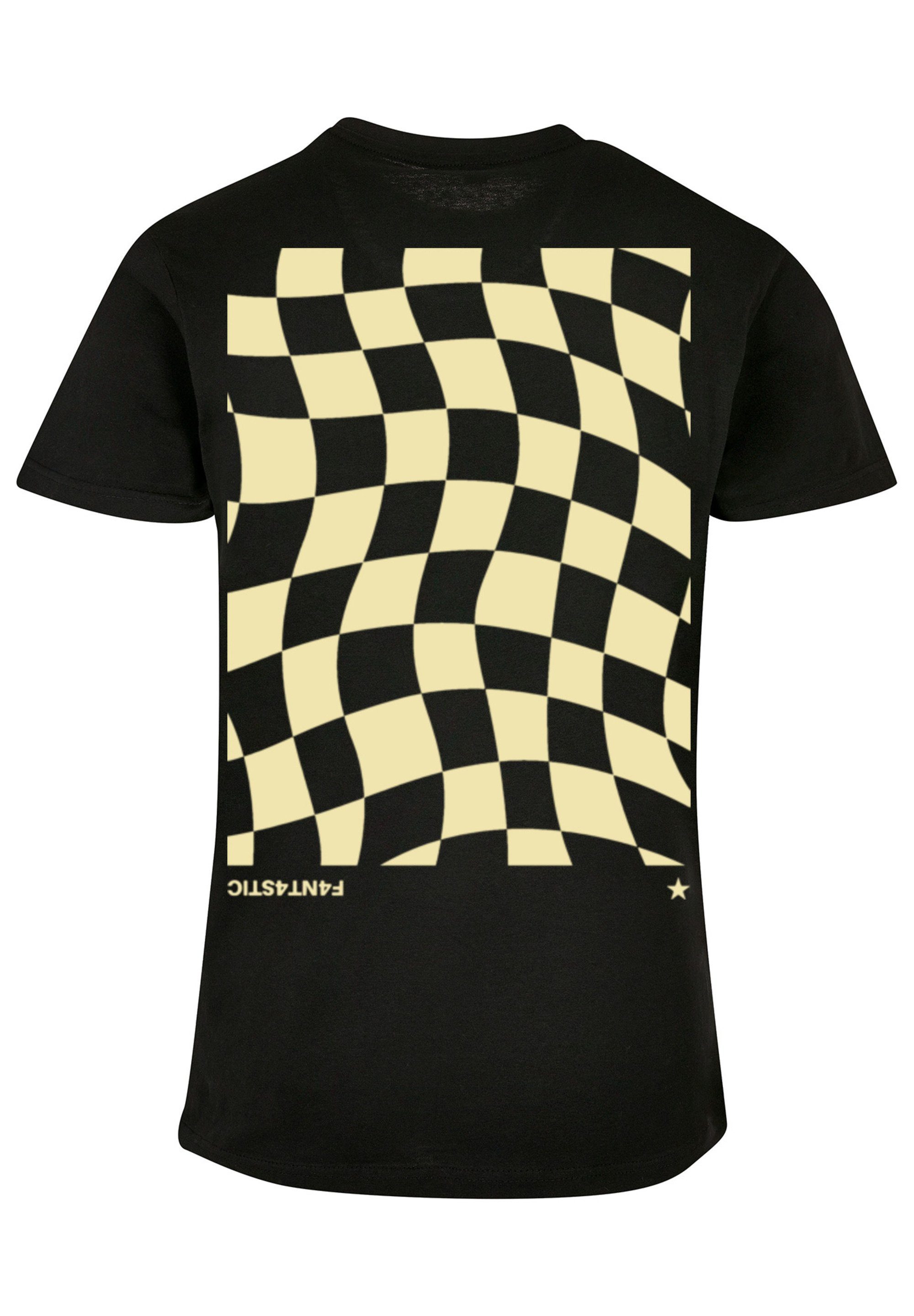 Muster Wavy schwarz T-Shirt Print Schach F4NT4STIC