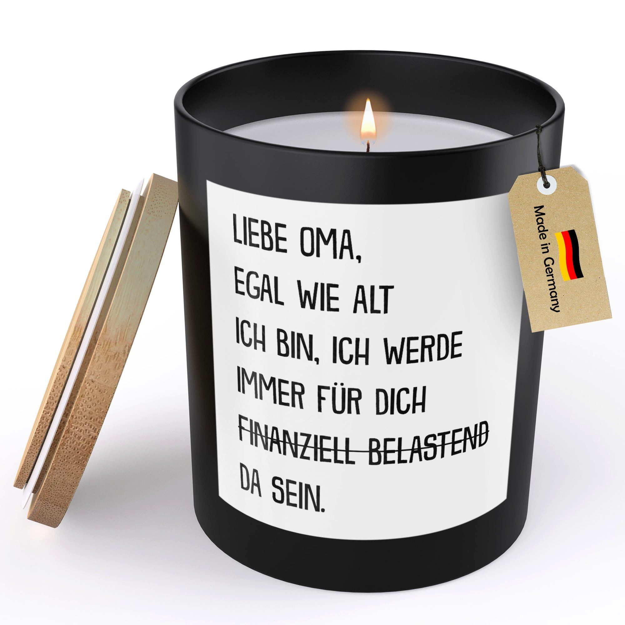 22Feels Duftkerze Deko Oma Geschenk Geburtstag Weihnachten Rente Frauen Grossmutter Mann, MADE IN GERMANY, Europäisches Sojawachs, Handgegossen