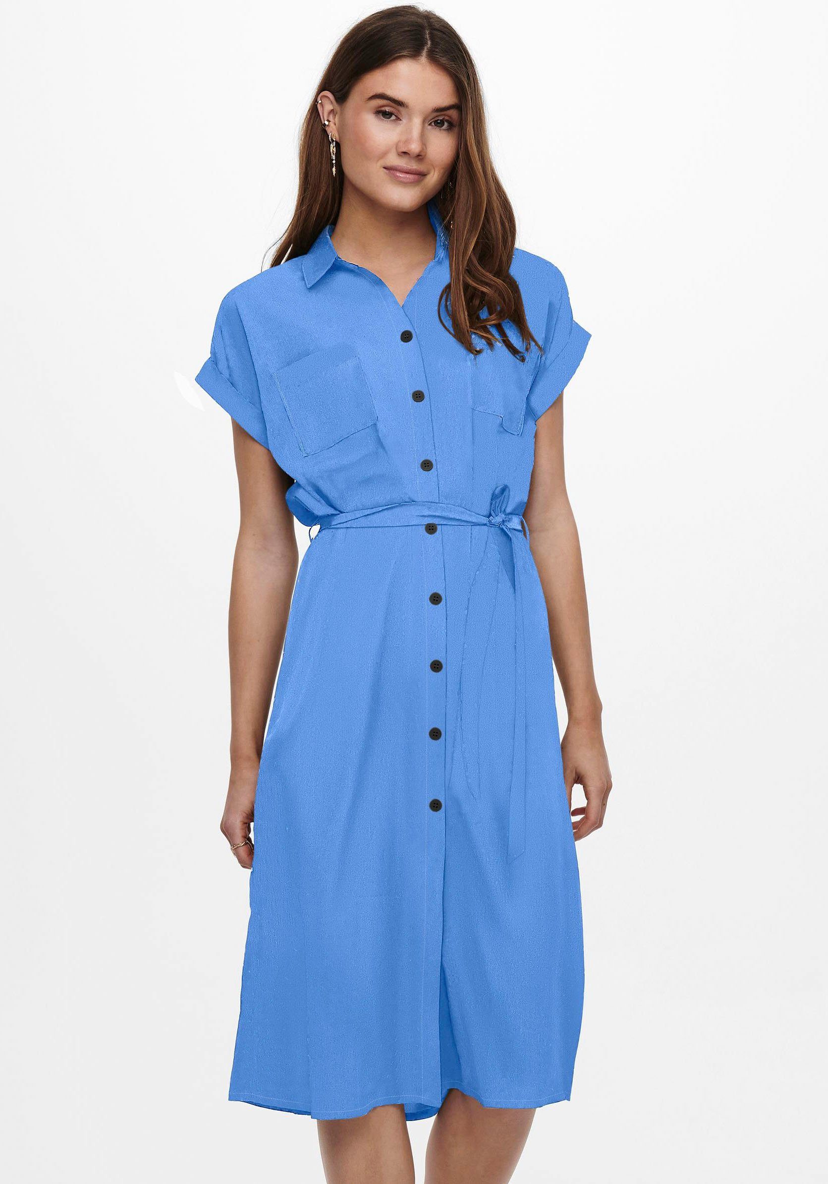 ONLY Hemdblusenkleid "ONLHANNOVER S/S SHIRT DRESS NOOS WVN" Brusttaschen So günstig online kaufen