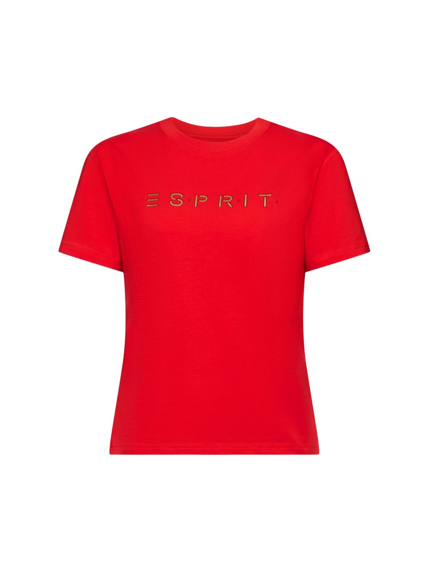 T-Shirt T-Shirt RED Esprit (1-tlg) Logo mit
