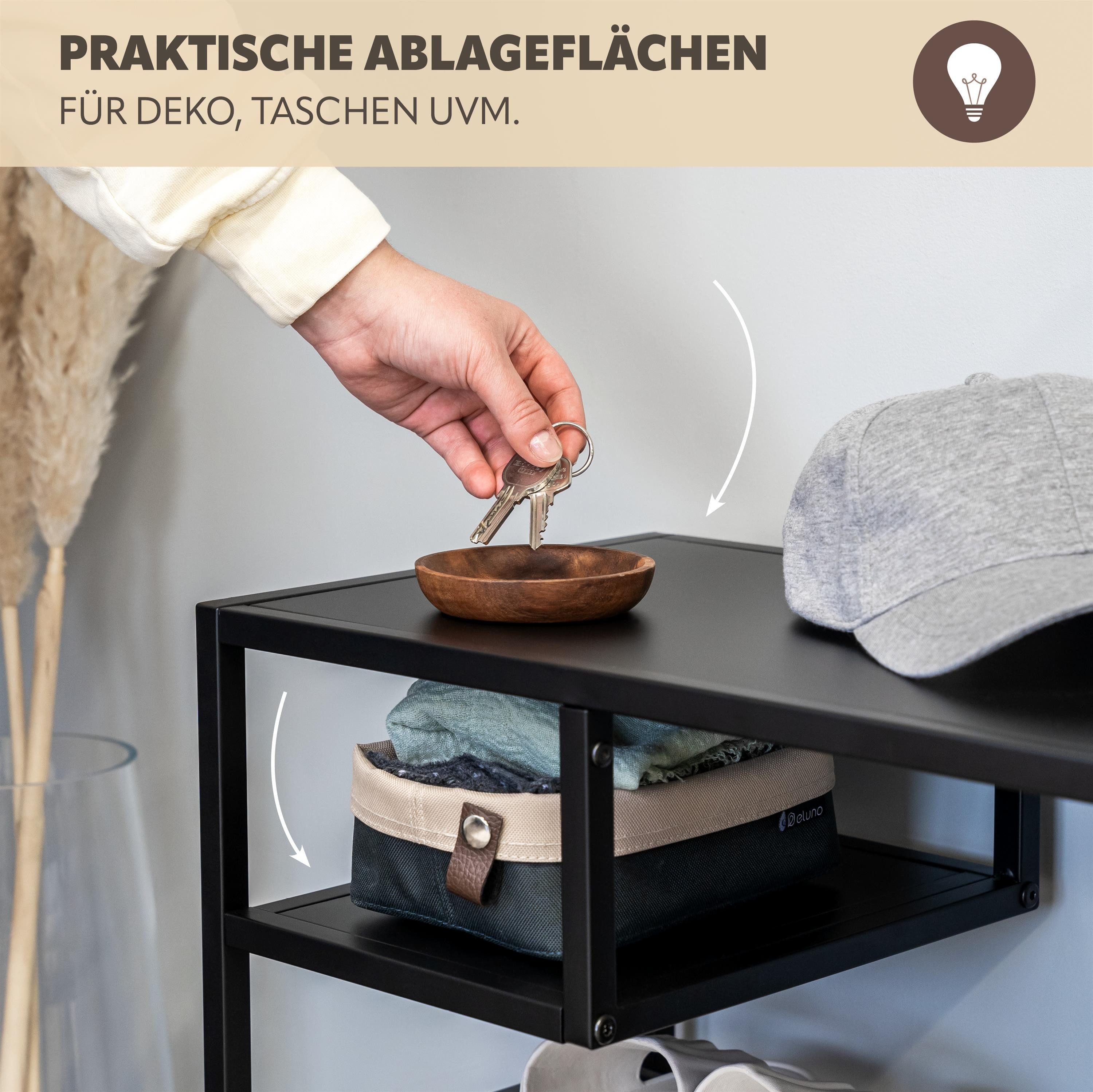 eluno Schuhregal für ca. 6 Paar Schuhe, 4 Ablagen und Schirmständer