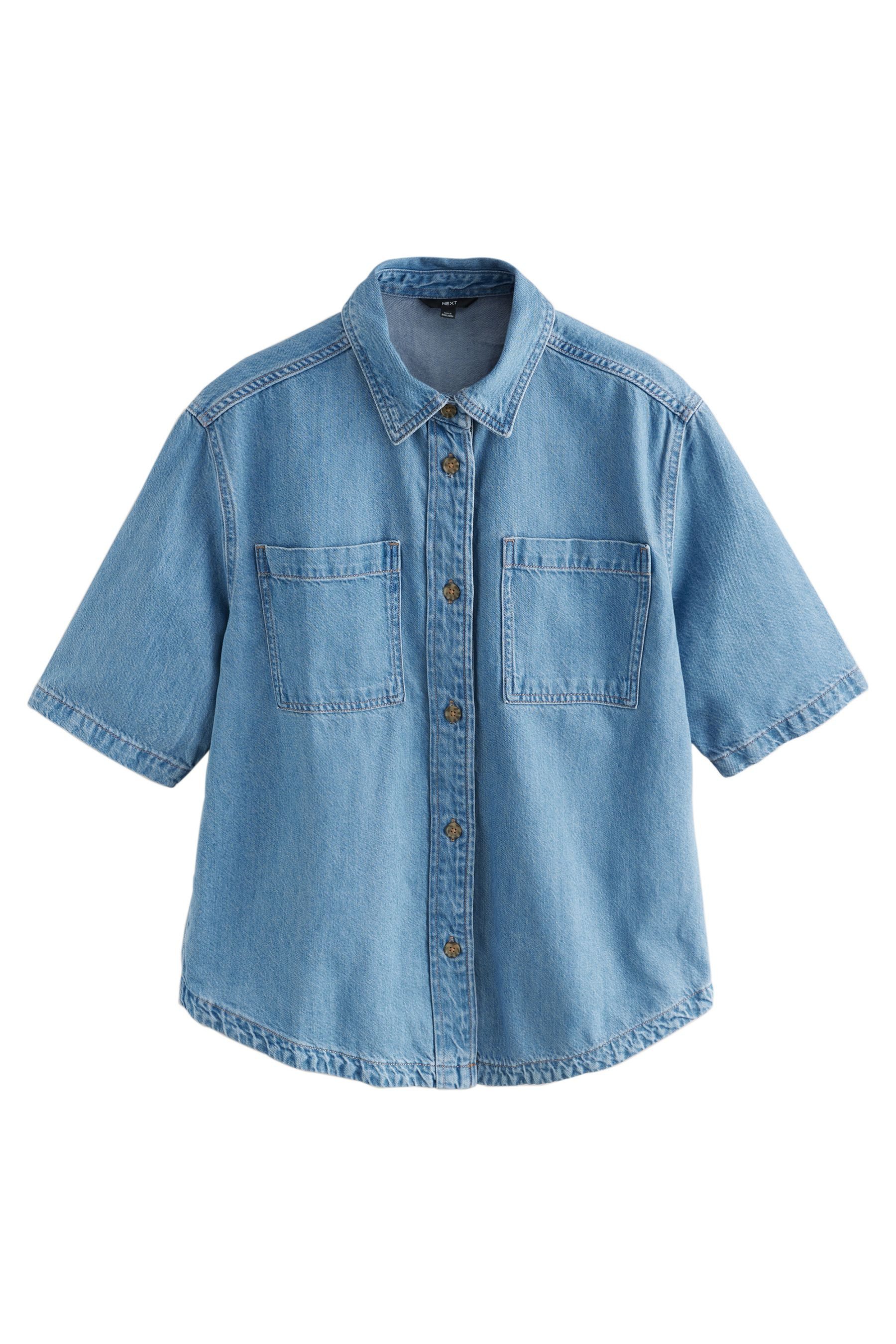 Next Jeanshemd Oversized Fit Kurzarm-Jeanshemd aus günstig online kaufen