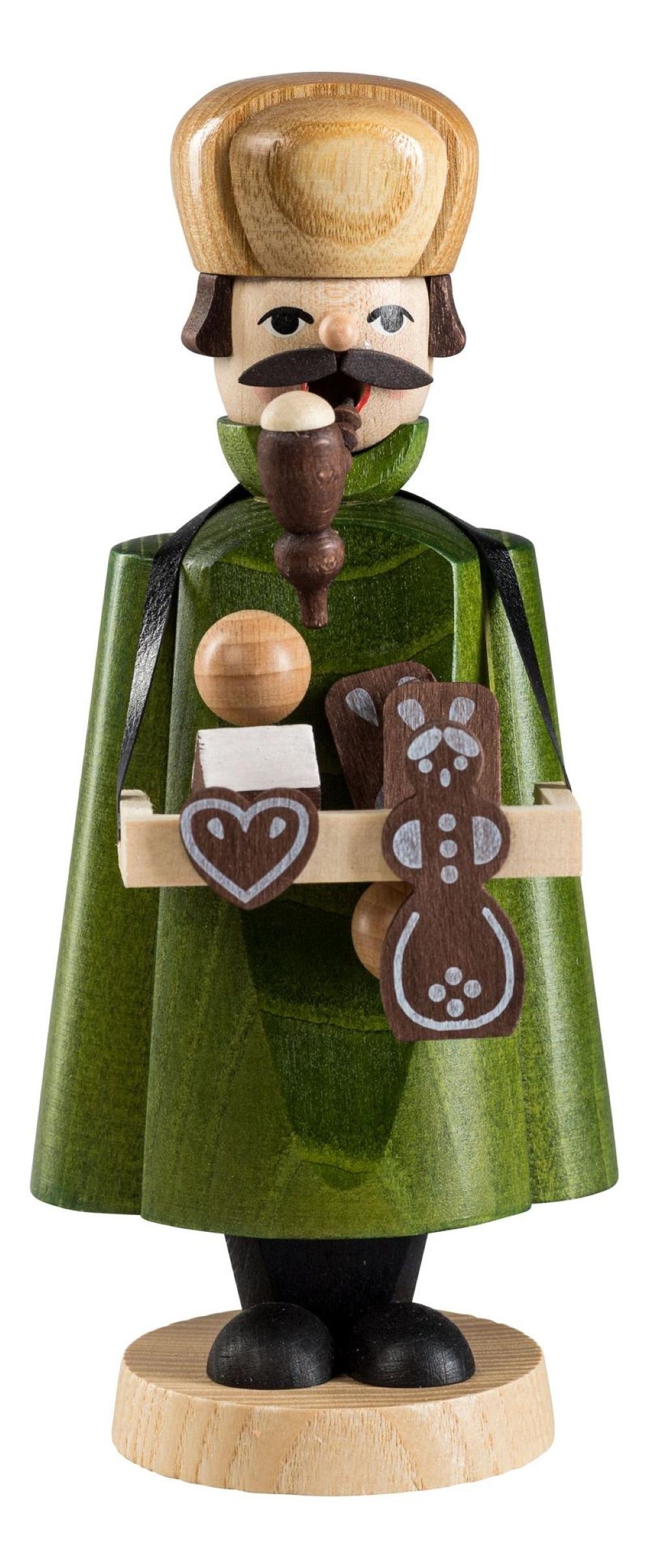 Richard Glaesser Räuchermännchen Pfefferkuchenverkäufer, Höhe ca. 18 cm, Handwerkskunst original Erzgebirge