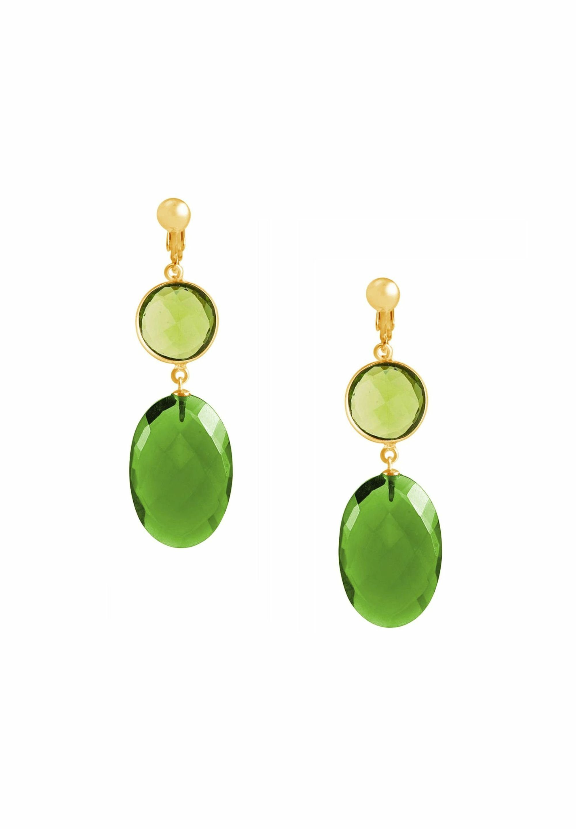 Gemshine Paar Ohrclips Peridote und Turmalin günstig online kaufen