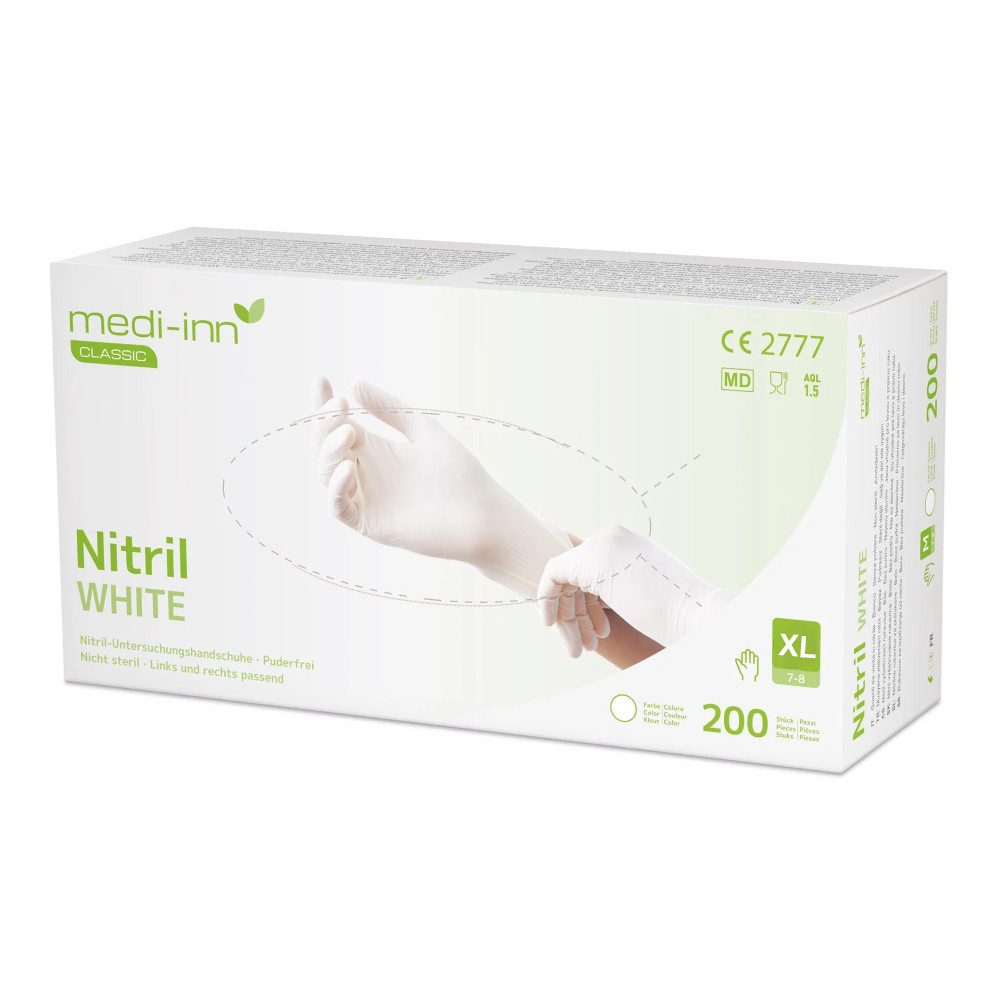 Nitril-Handschuhe Nitril white Einmalhandschuhe Puderfrei Big Box puderfrei weiß