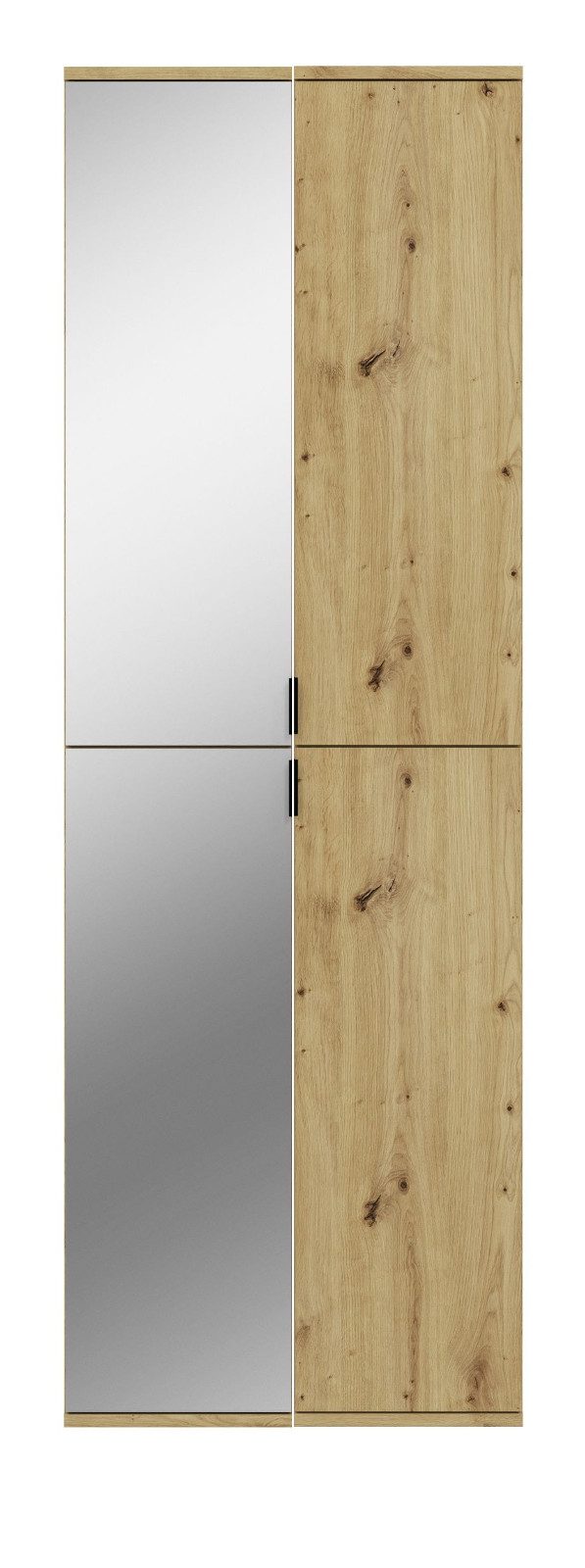 Inn.Furn Schuhschrank Line-Up (Schuhschrank in Eiche Artisan, 60 x 193 cm) mit Spiegel
