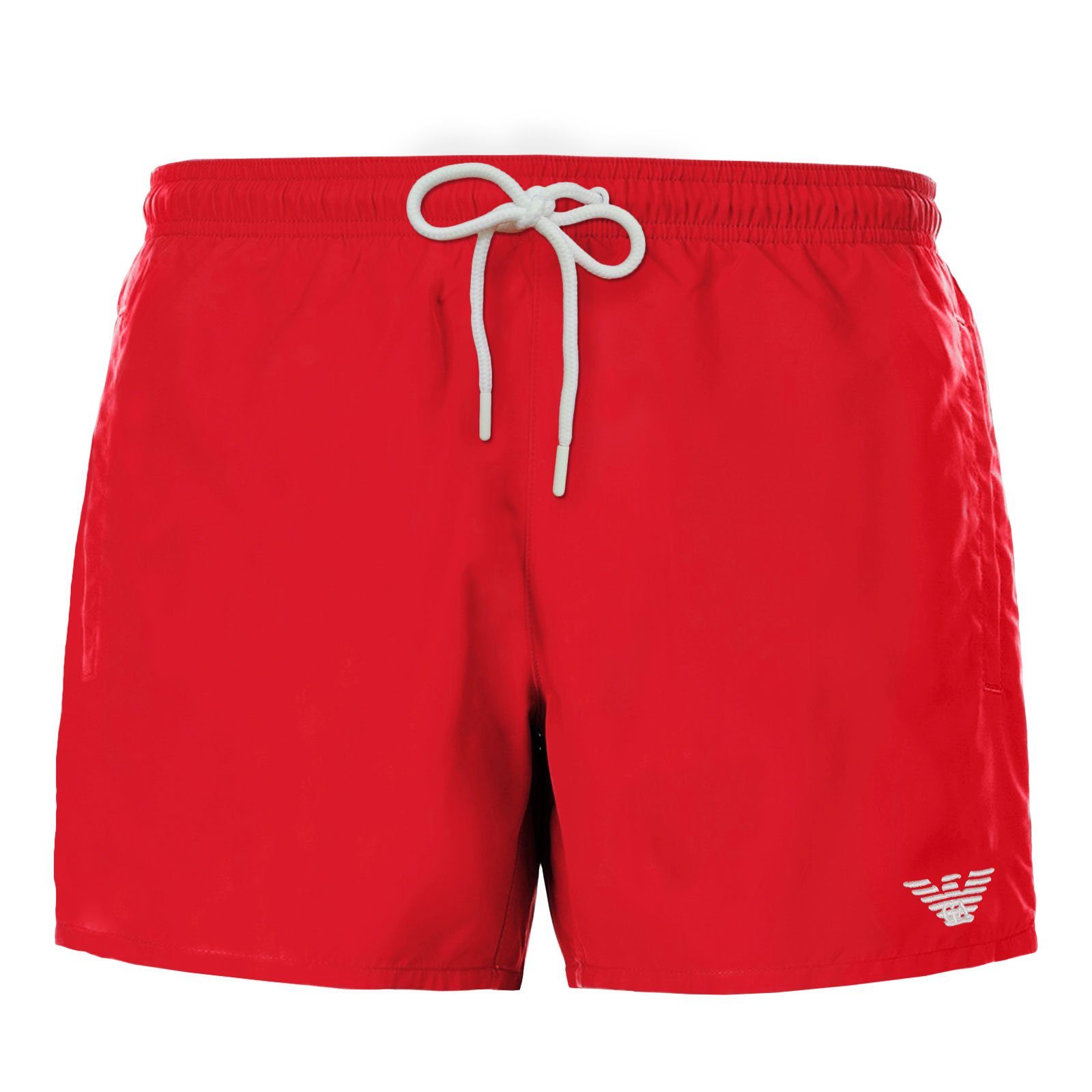Emporio Armani Boxer-Badehose Mid Boxer Beachwear mit kleinen Markenlogo am linken Bein 00173 ruby red