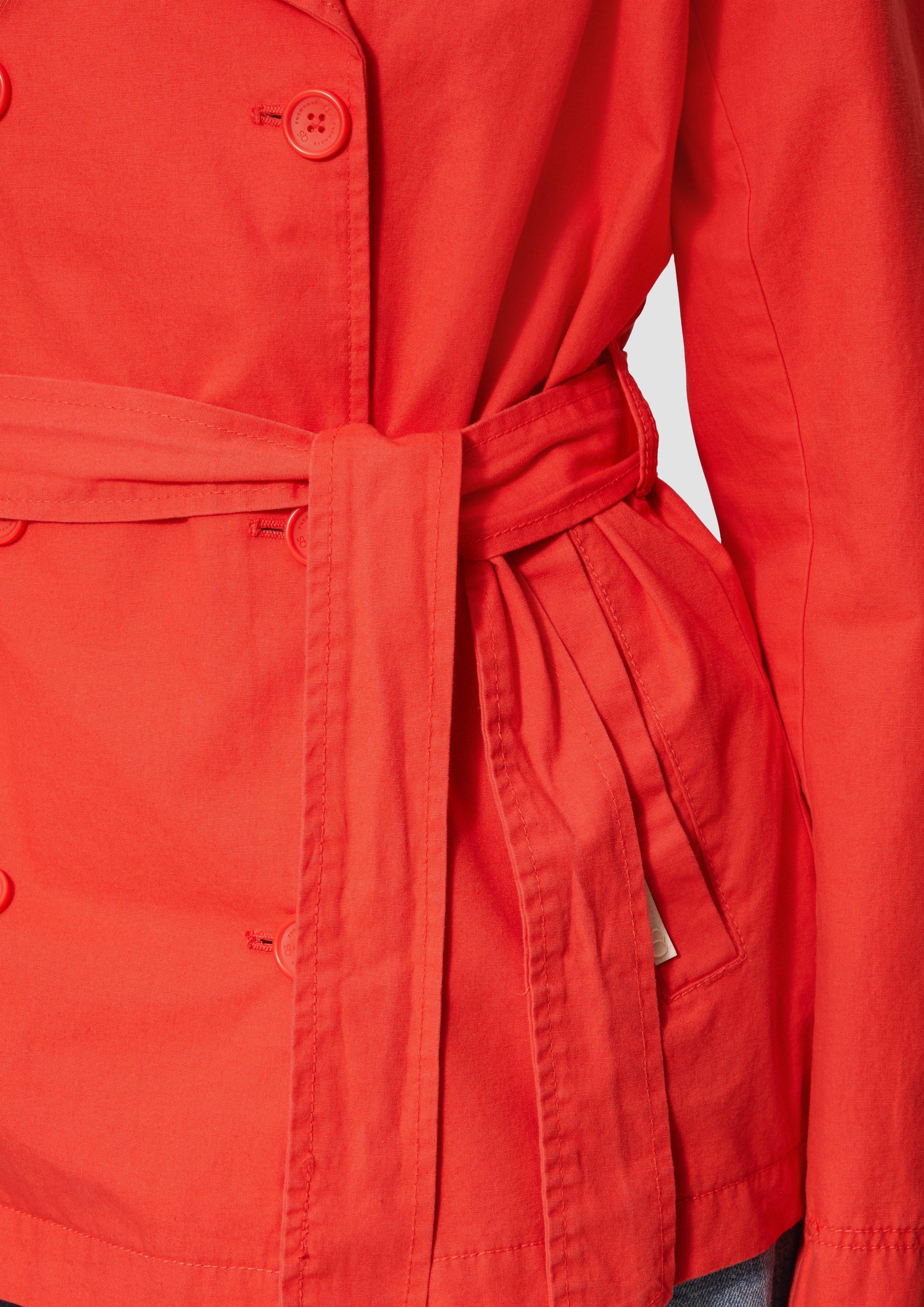 QS Outdoorjacke Kurzer Trenchcoat aus Baumwolle günstig online kaufen