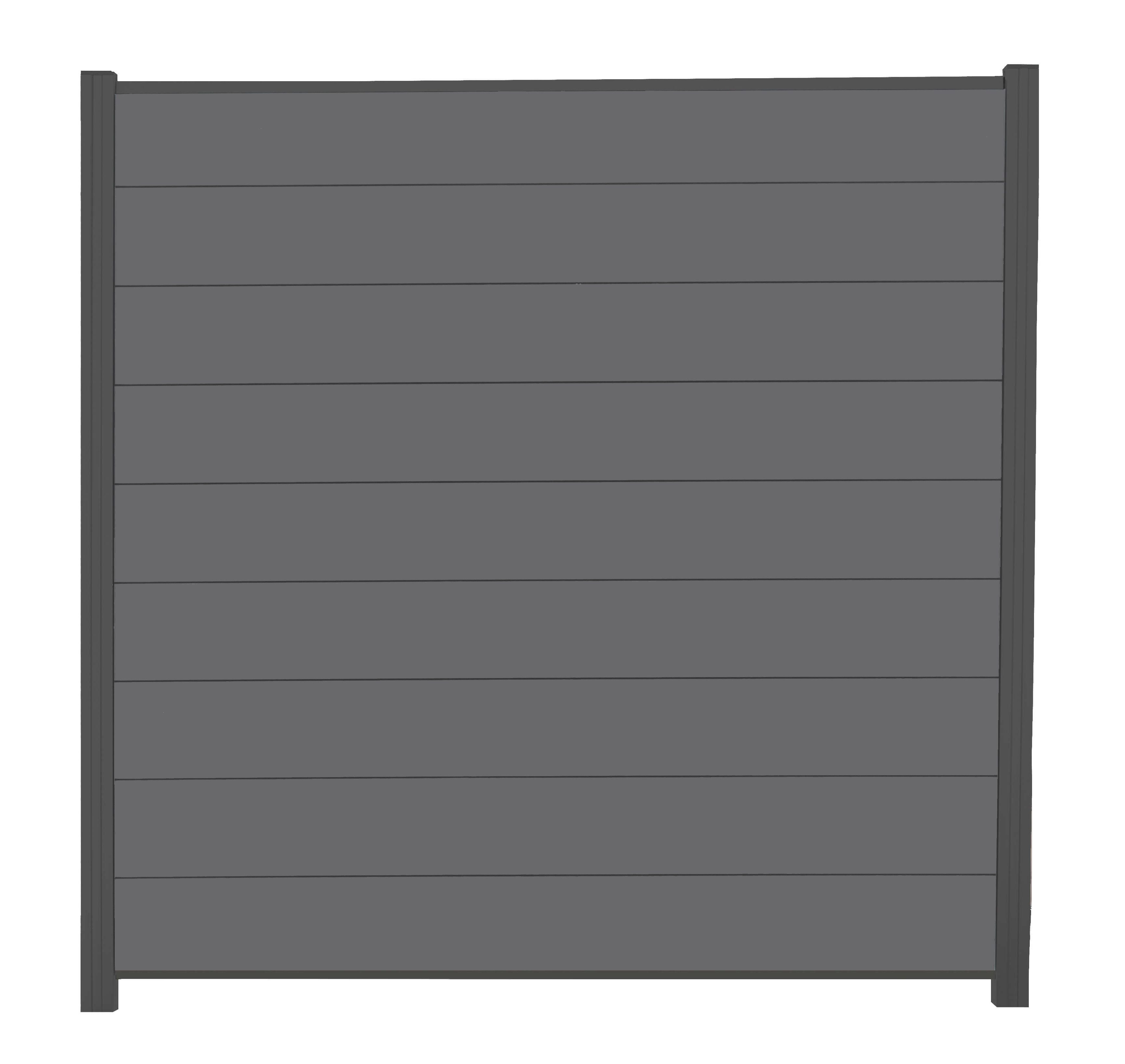 WPC Profi Gartenzaun Sichtschutzzaun Zaun Komplettset anthrazit, (Kompletts günstig online kaufen