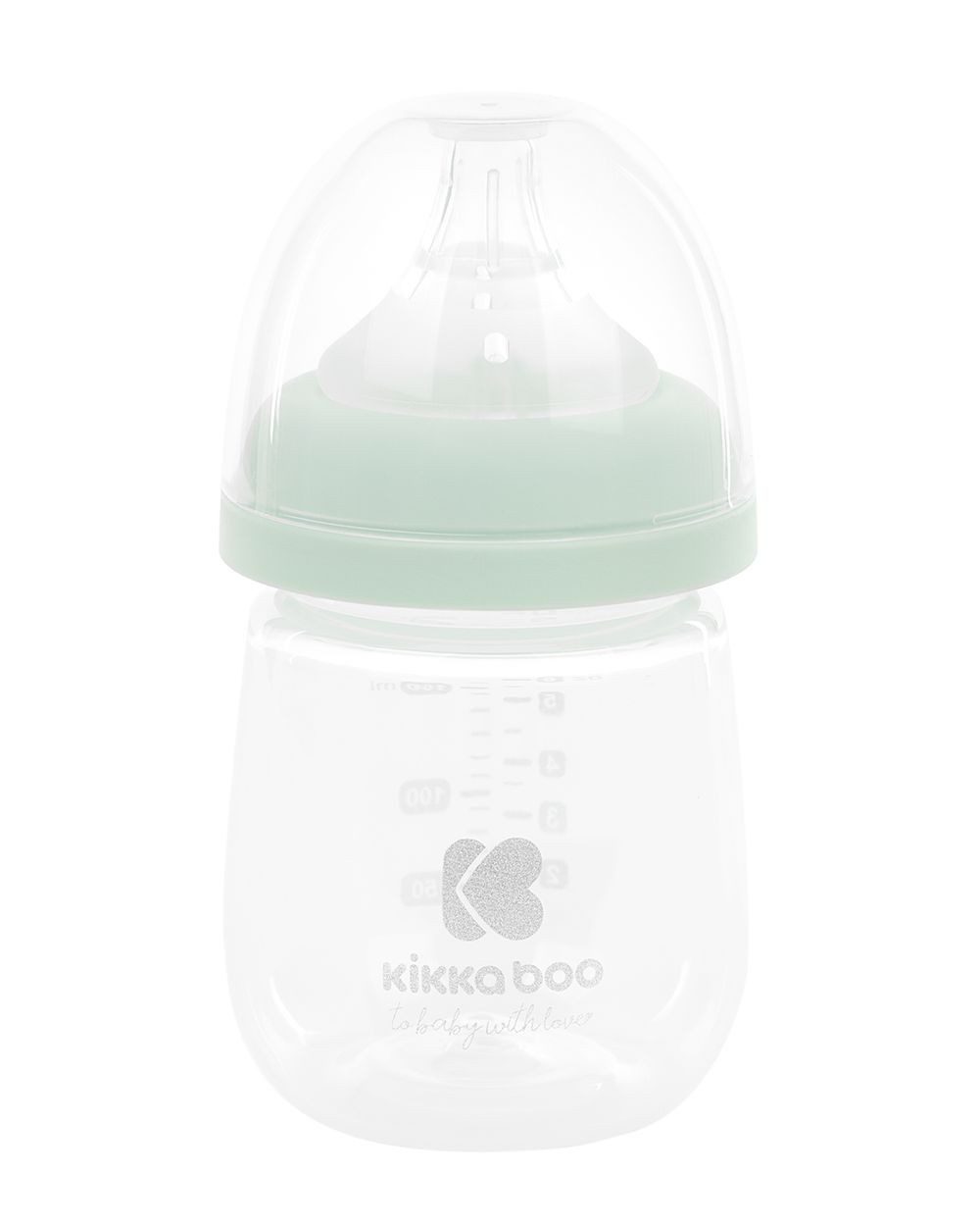 Kikkaboo Handmilchpumpe Elsie, manuell, 180 ml Flasche, Silikonsauger Gruppe 0+, Silikon, Deckel