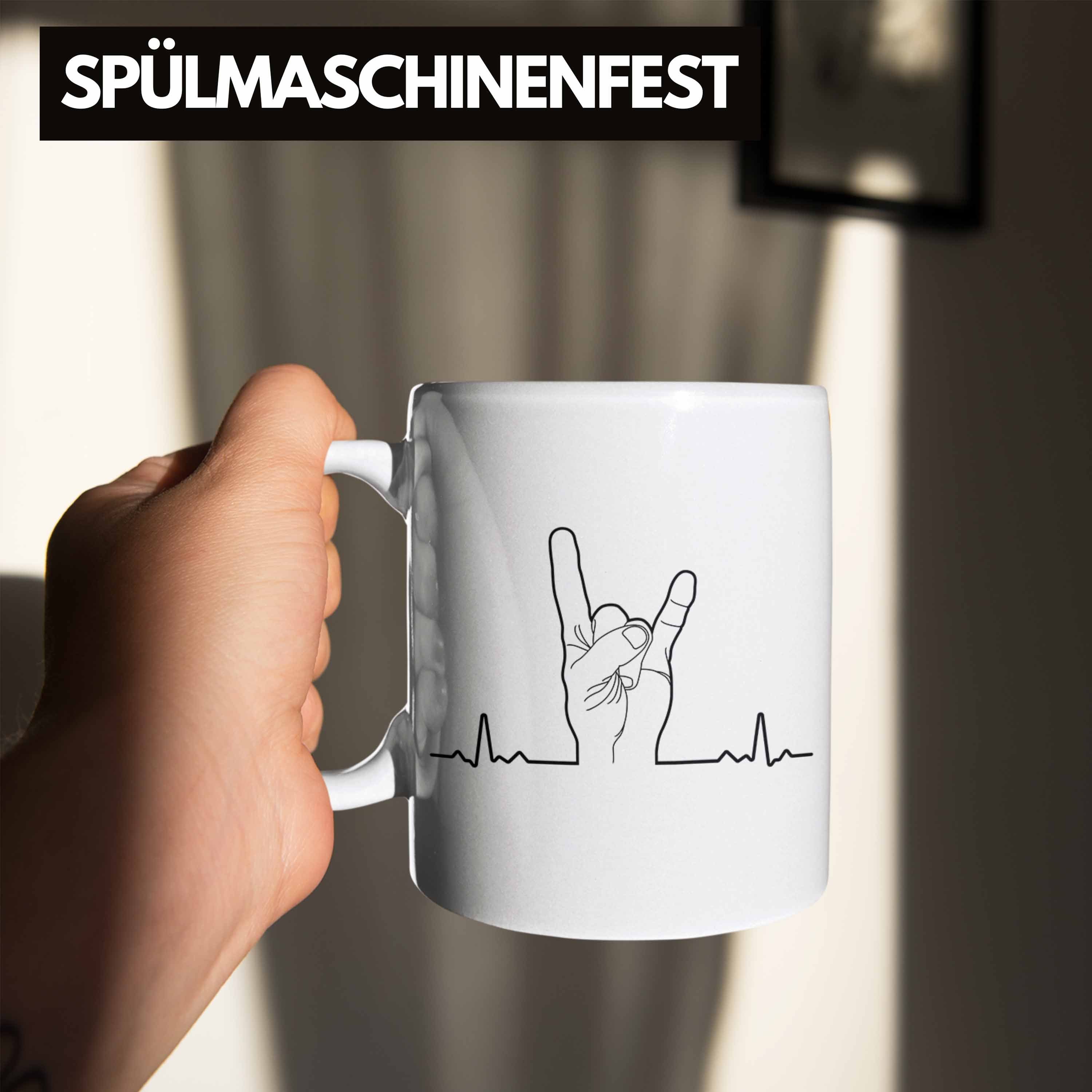 Rock Männer Tasse Lustig Metal Trendation - Musik Herzschlag Geschenkidee Death Geschenk Weiss Tasse Metal Trendation Heavy