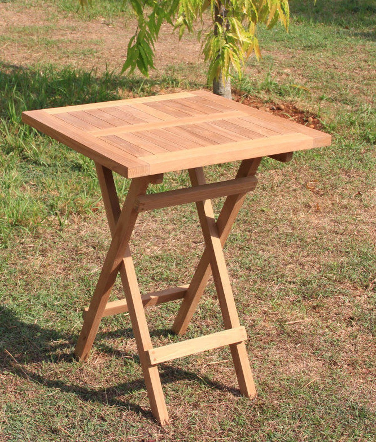 Mojawo Küchentisch Teak Tisch 80 x 80 klappbar cm Gartentisch Klapptisch