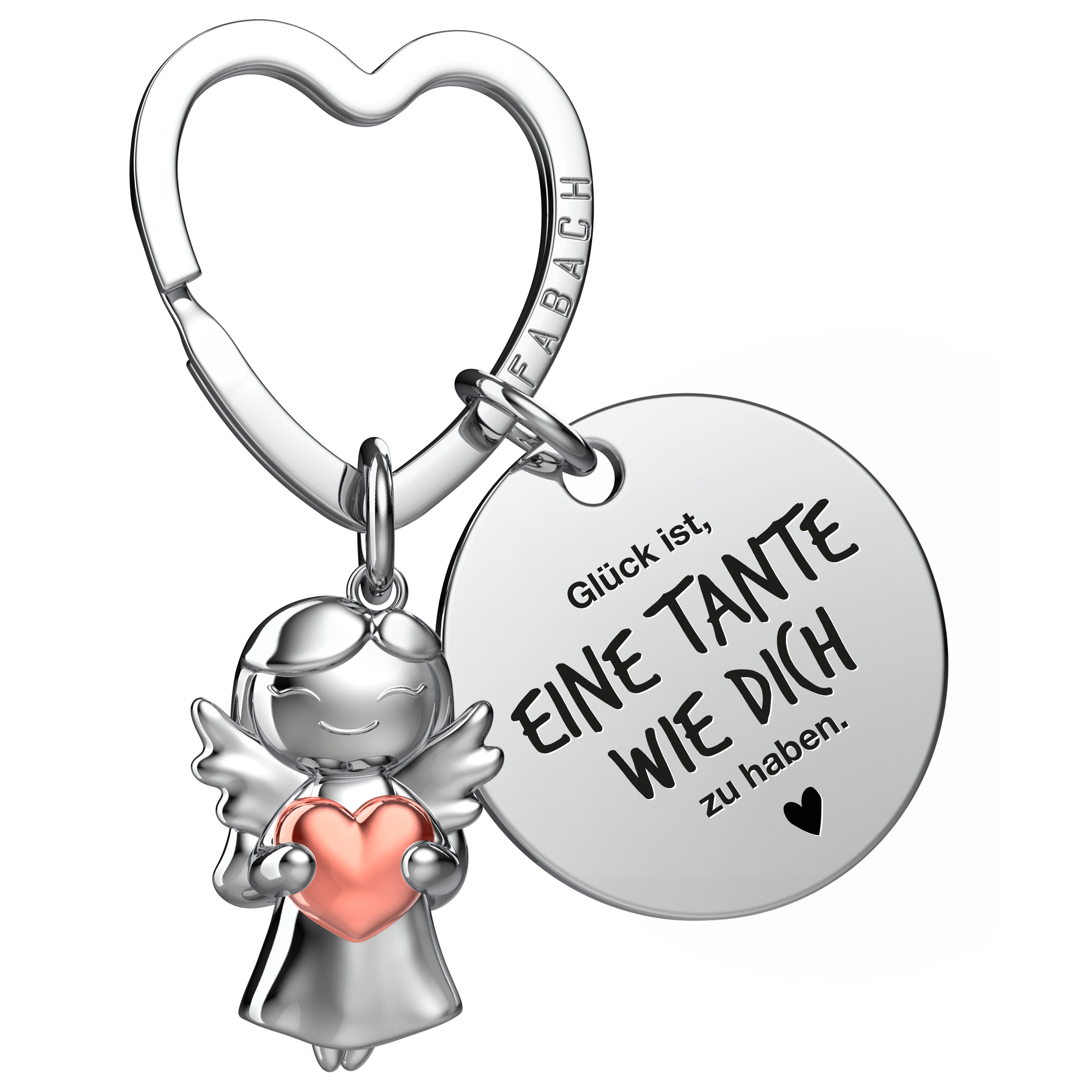 Schlüsselanhänger Schutzengel Star in Charms Größe mit Gravur "Beste Tante"