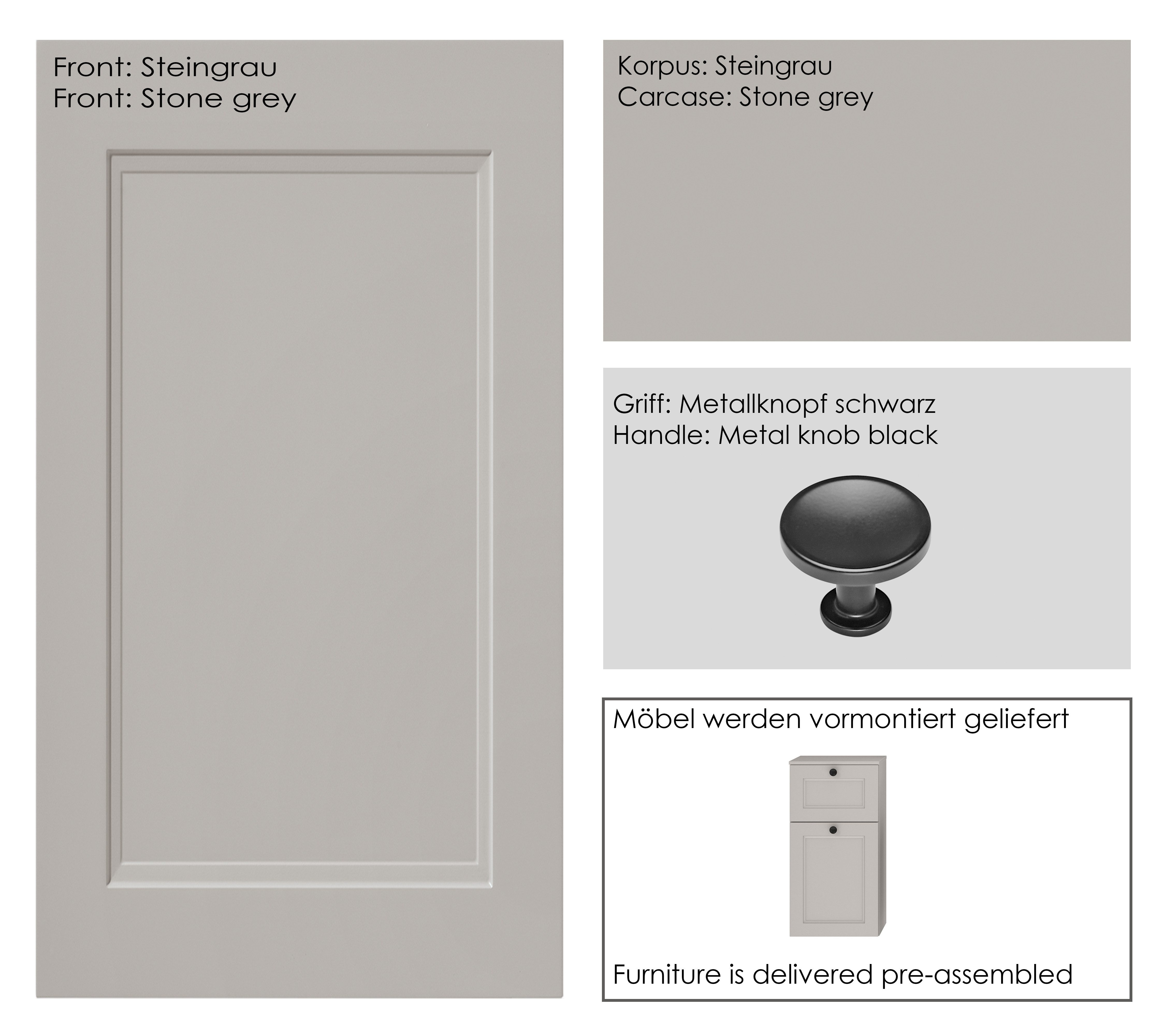 nobilia® Badmöbel-Set Cascada, (Set, 4-St., mit Waschbecken, inkl. beleuchtetem Spiegel mit Touch-Sensor), vormontiert, mit Soft-Close, in vier Breiten