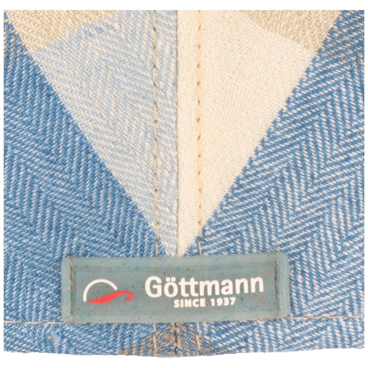 Göttmann Schiebermütze Schiebermütze Jackson Patchwork aus Leinen mit UPF 50+