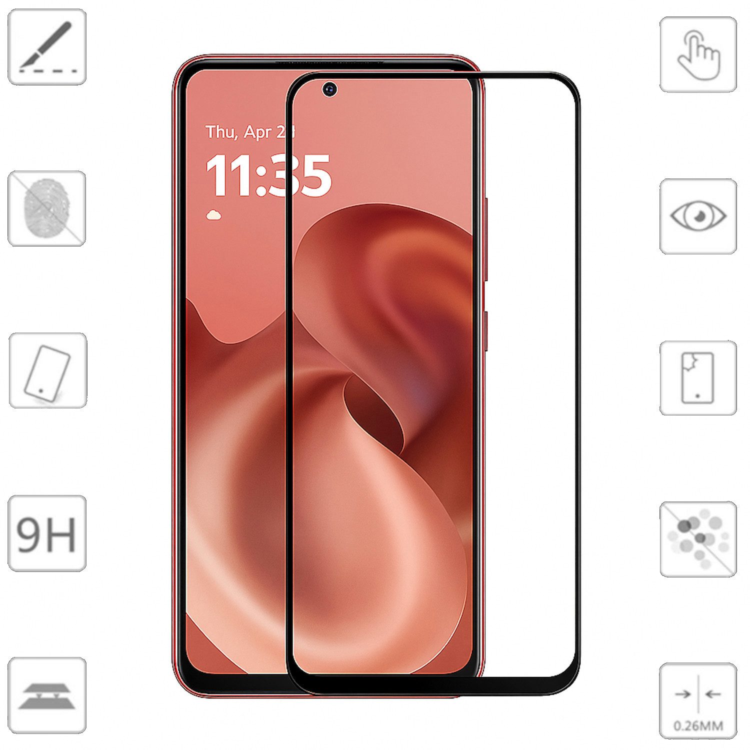 Handyhülle Für Motorola Moto G86 5G 1x 3D Premium Full 9H 0,3 mm Hart Glas Folie