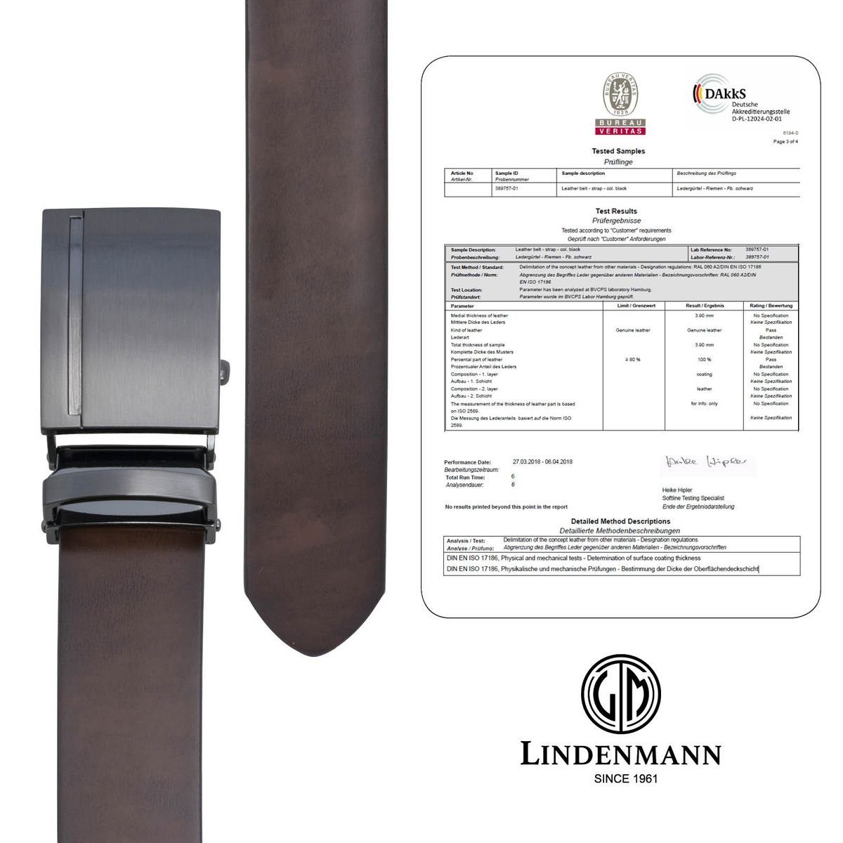 LINDENMANN Ledergürtel