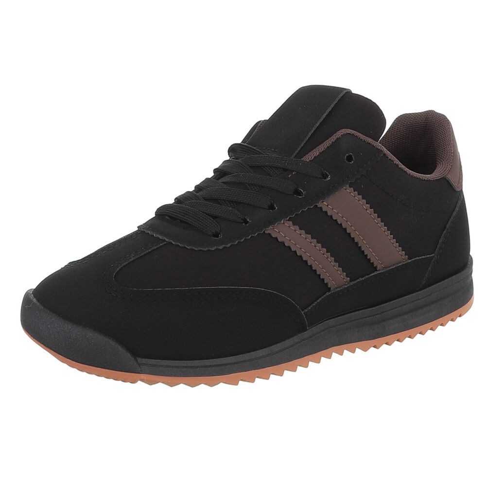 Ital-Design Damen Sneaker mit Schnürung und Profilsohle Sneaker (91742601) Flach Sneakers Low in Schwarz