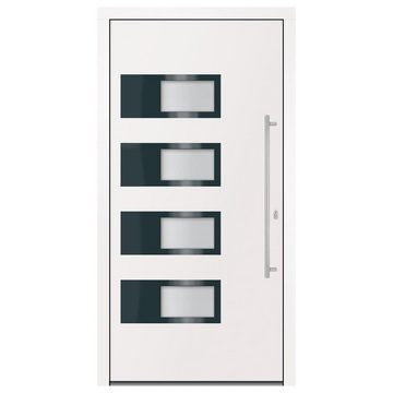 vidaXL Zimmertür Haustür Weiß 100x200 cm Aluminium und PVC Haus Eingangstür