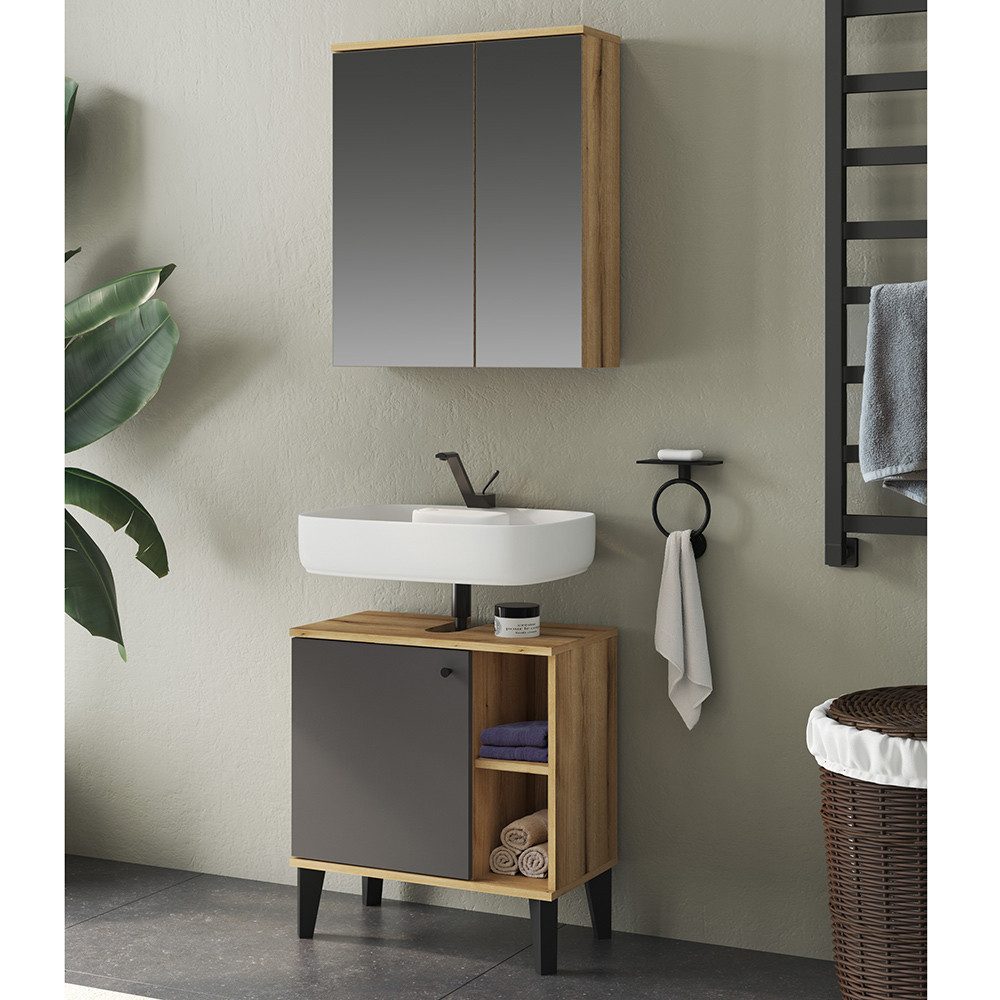 Lomadox Badmöbel-Set OLEAN-61, (Spar-Set, 2-St., Waschbeckenunterschrank günstig online kaufen