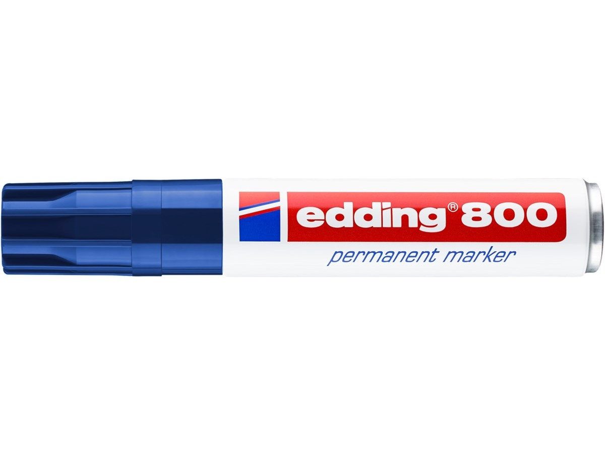 edding Permanentmarker Permanentmarker 800 Keilspitze nachfüllbar blau, nachfüllbar wisch und wasserfest