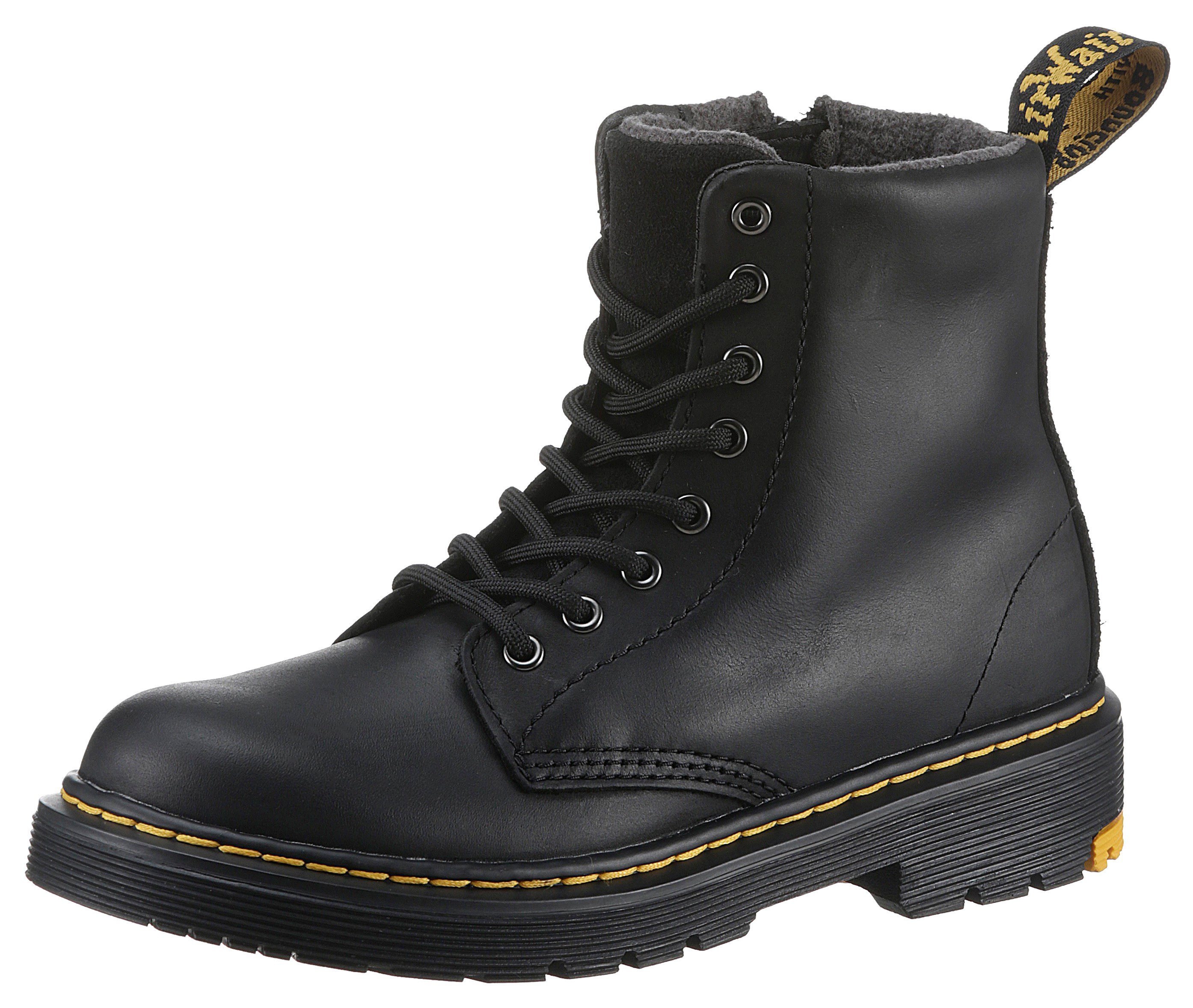 DR. MARTENS 1460 J Black Yellowstone Schnürboots mit Innenreißverschluss