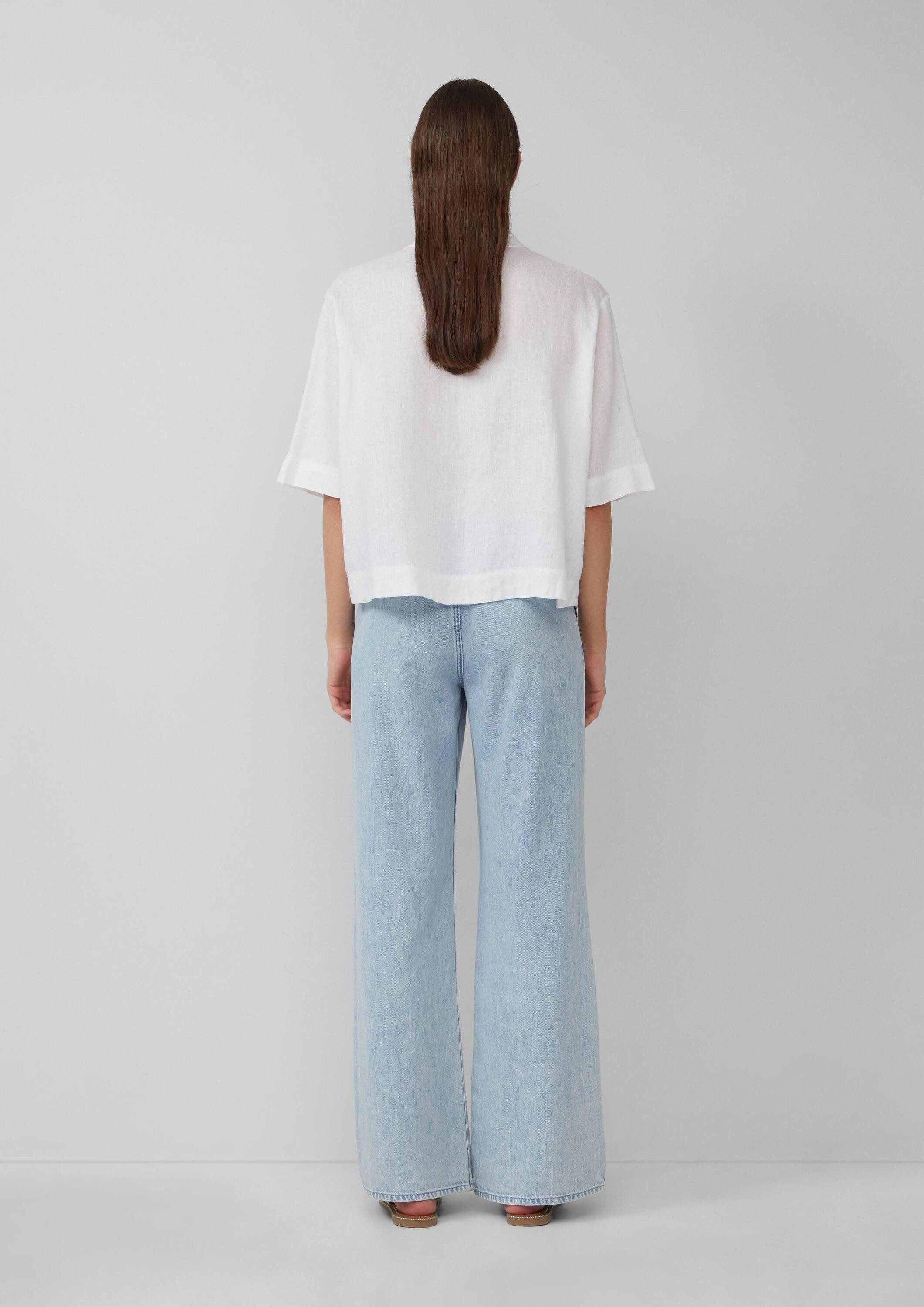 s.Oliver Kurzarmbluse Bluse Kurzarmbluse aus Leinen im Relaxed Fit