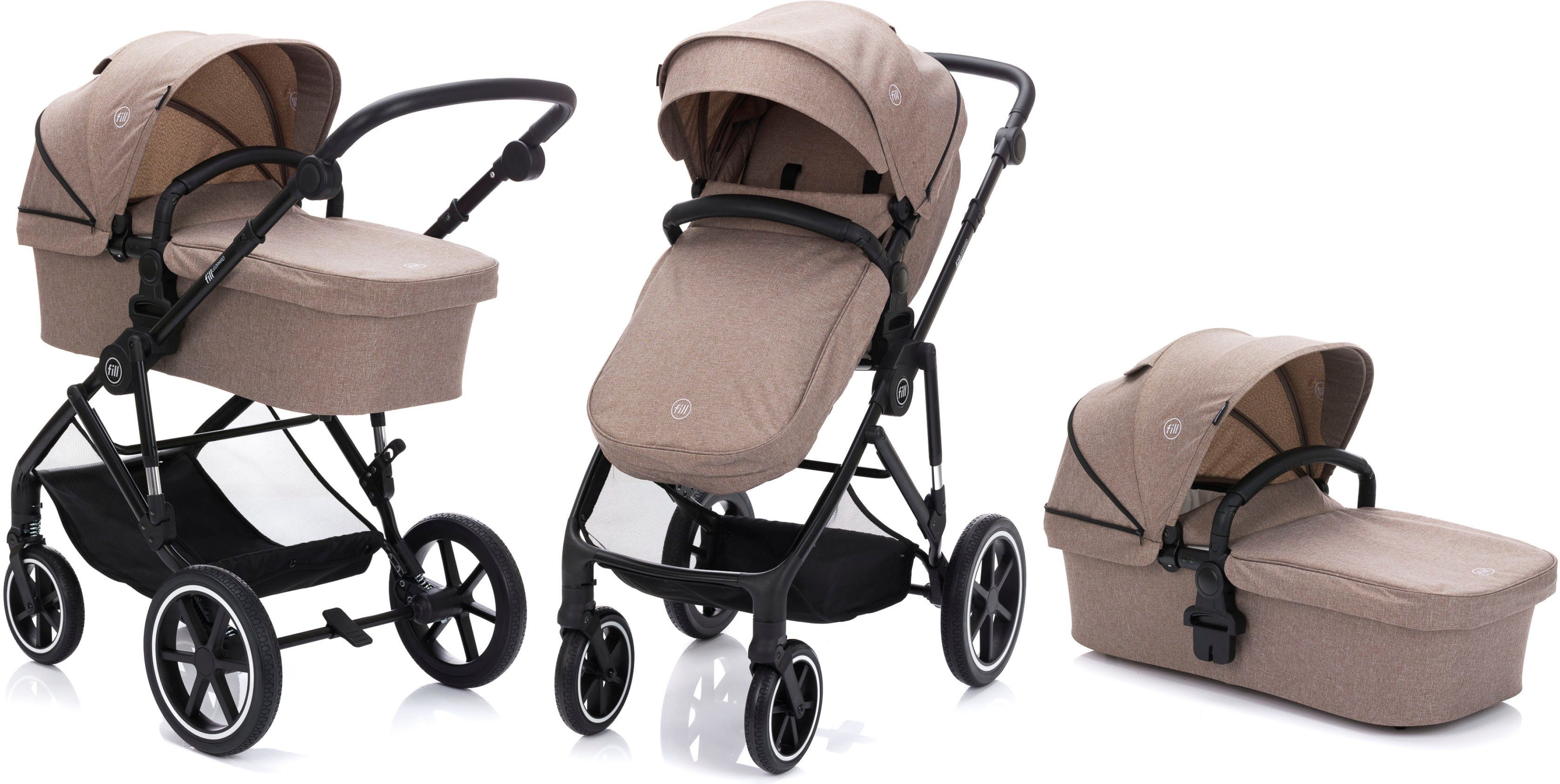Kombi-Kinderwagen Kinderwagenset Fill Leopard Air, sand melange