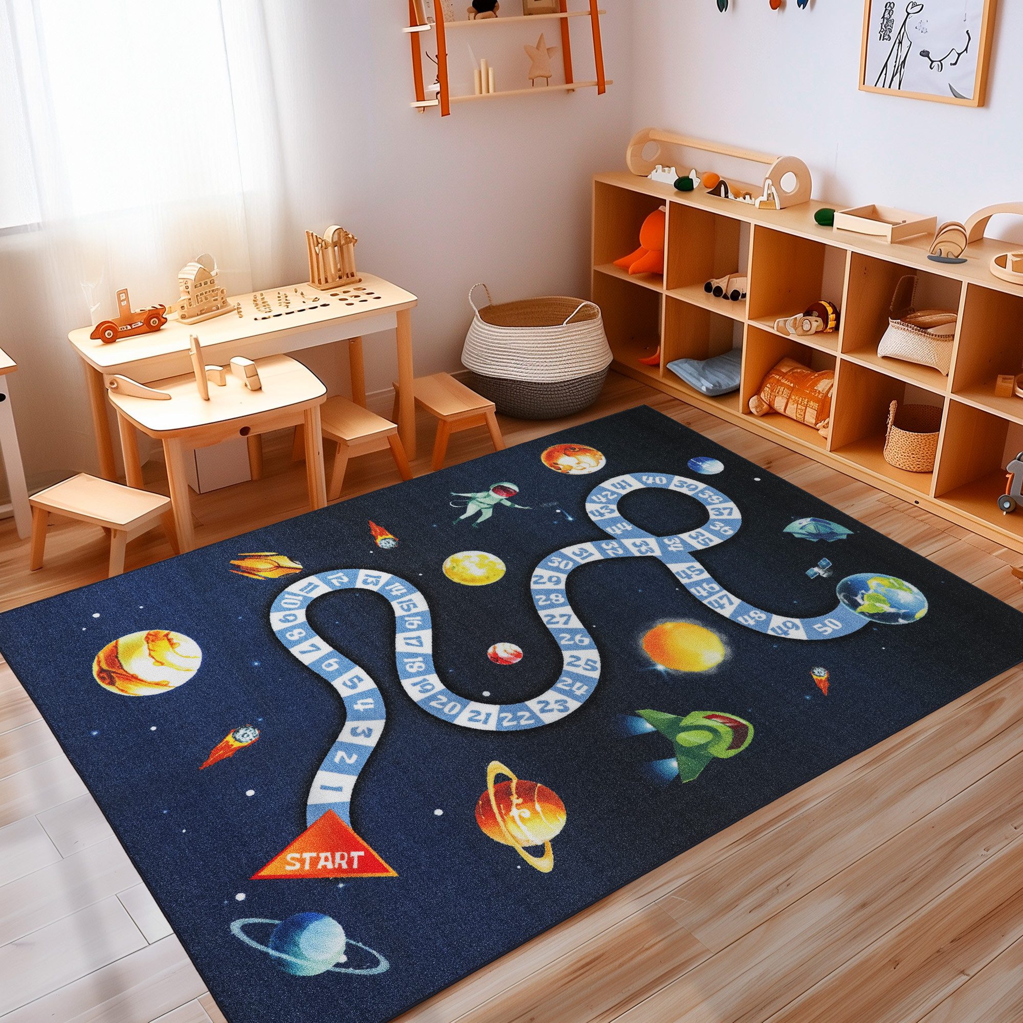 Carpettex Kinderteppich Weltraum Design, Rechteckig, Höhe: 7 mm, Teppich Ki günstig online kaufen