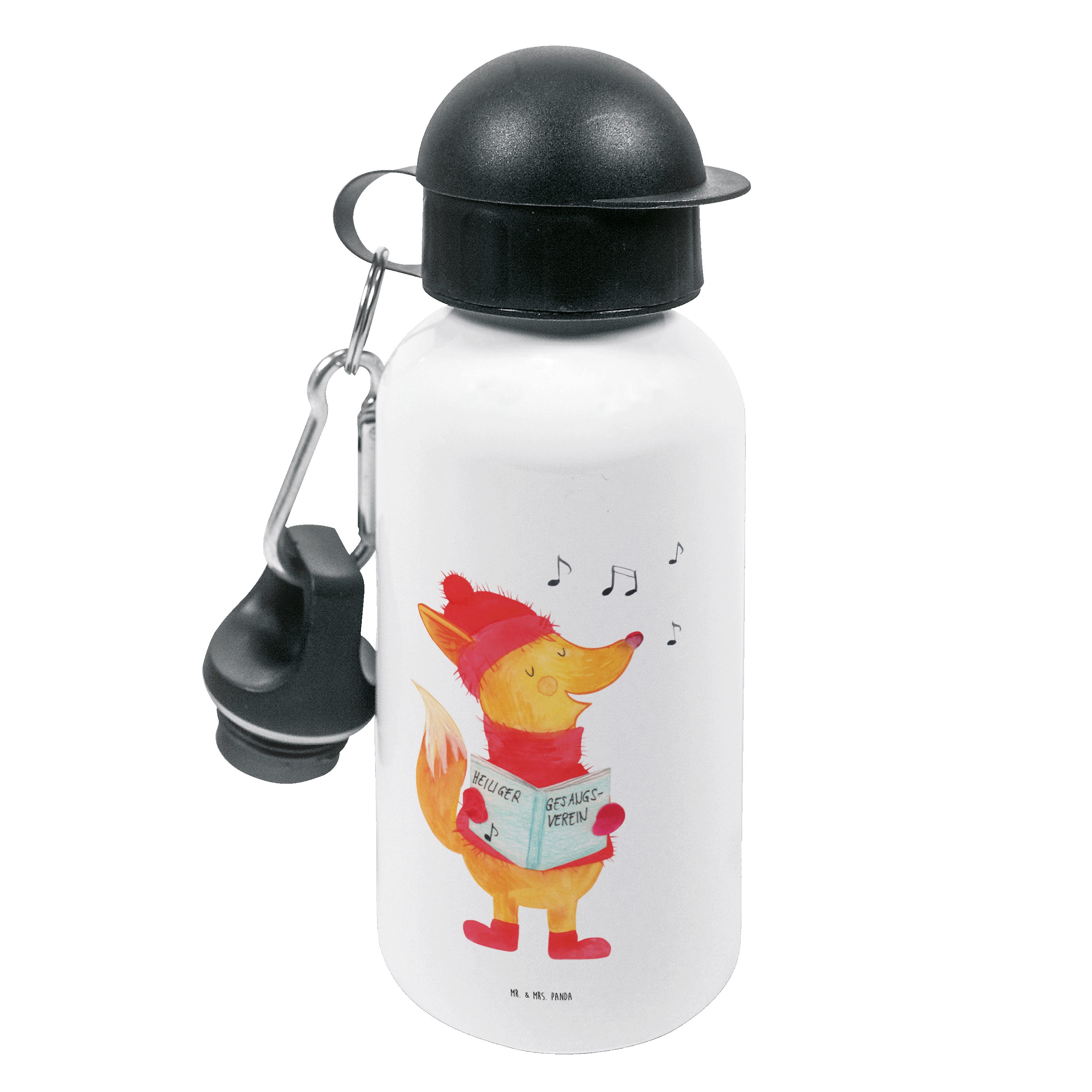 Mr. & - Trinkflasche - Weiß Fuchs Ki Weihnachten, Sänger Panda Mrs. Heiligabend, Geschenk, Flasche