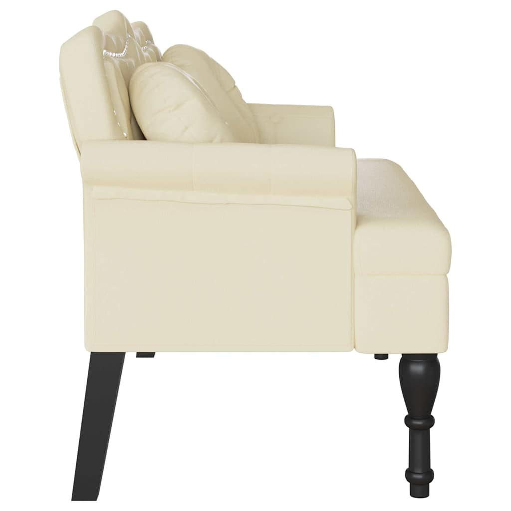 vidaXL Sitzbank Chesterfield Bank Creme 120,5 x 65 x 75 cm Kunstleder (1-St) – Bild 5 von 5