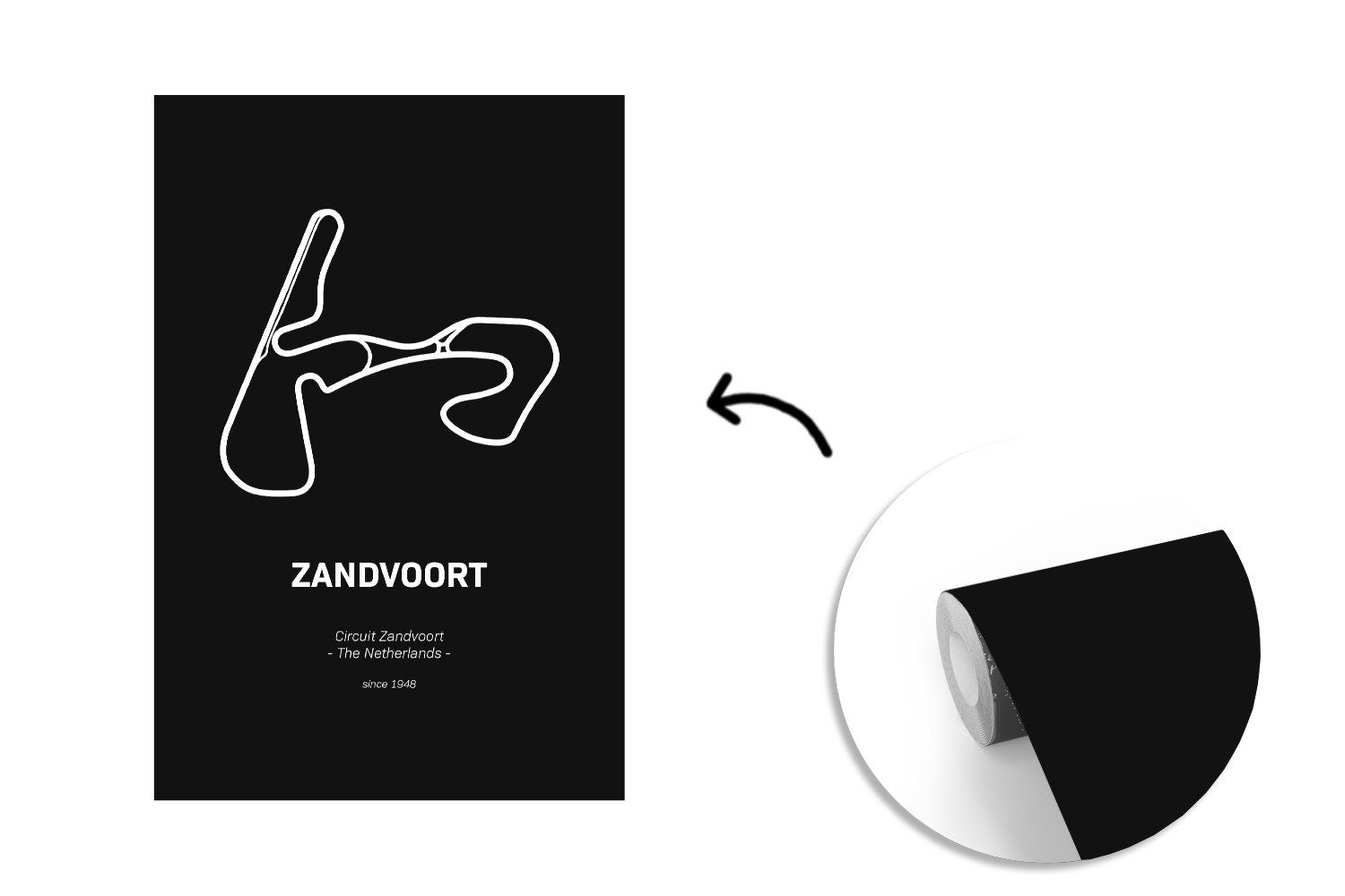 MuchoWow Fototapete - bedruckt, Wandtapete (3 1 Montagefertig Rennstrecke, Matt, - Tapete St), Zandvoort Vinyl Formel für Wohnzimmer