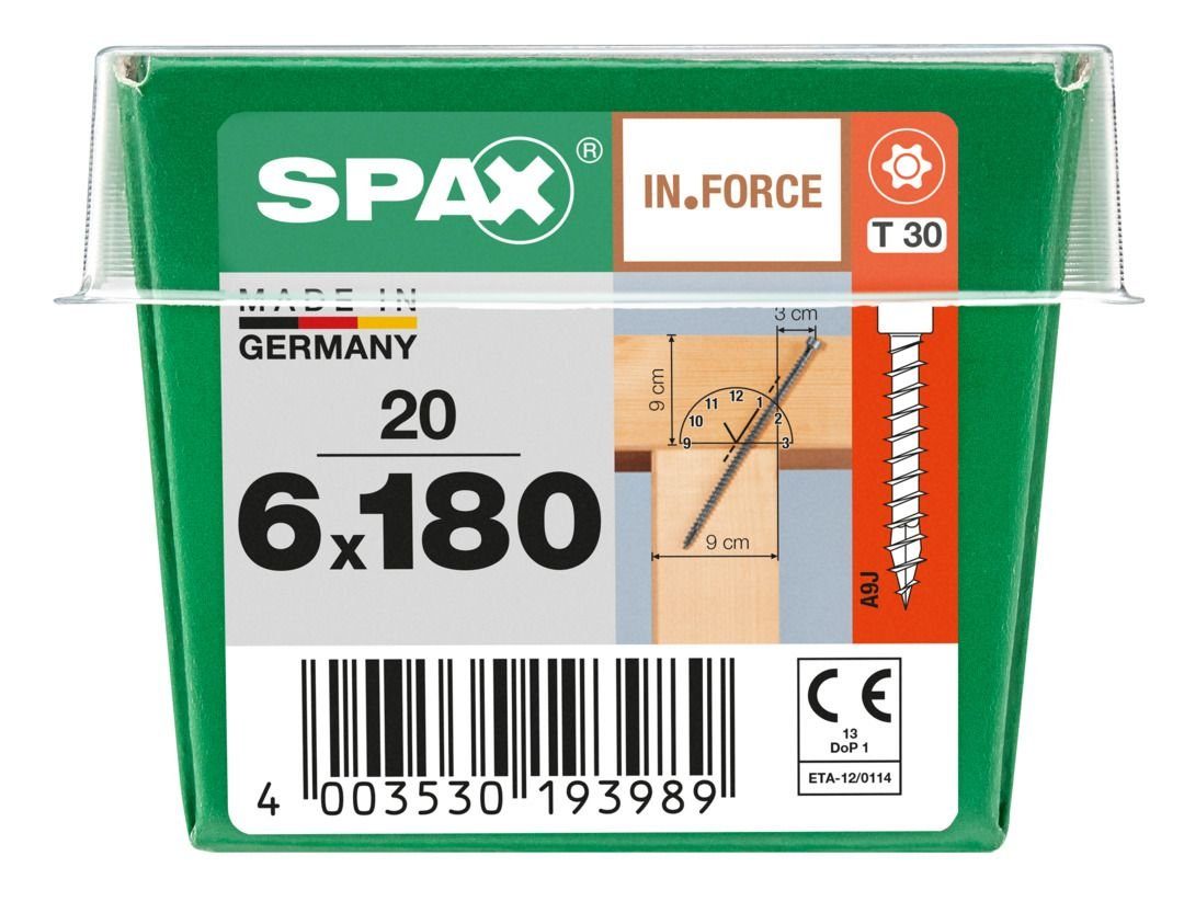 SPAX Holzbauschraube Spax Holzbauschrauben 6.0 x 180 mm TX 30 - 20 Stk.