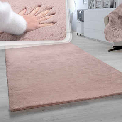 Hochflor-Teppich Flur Flauschig Schlafzimmer Fell Kunstfell Modern Fellimitat, Paco Home, Rechteckig, Höhe: 26 mm