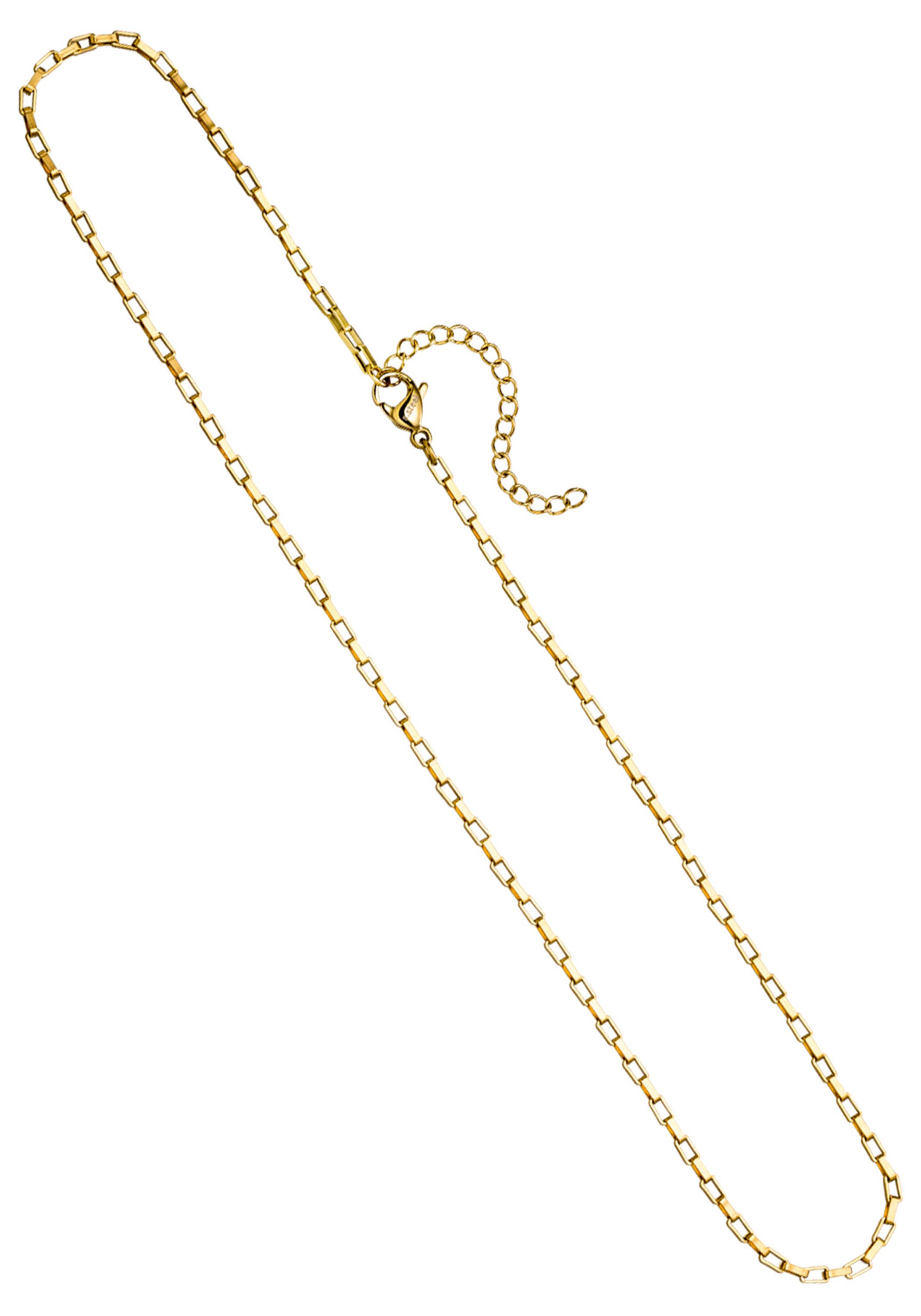 JOBO Kette ohne Anhänger Kastenkette, Edelstahl goldfarben 40-45,5 cm günstig online kaufen