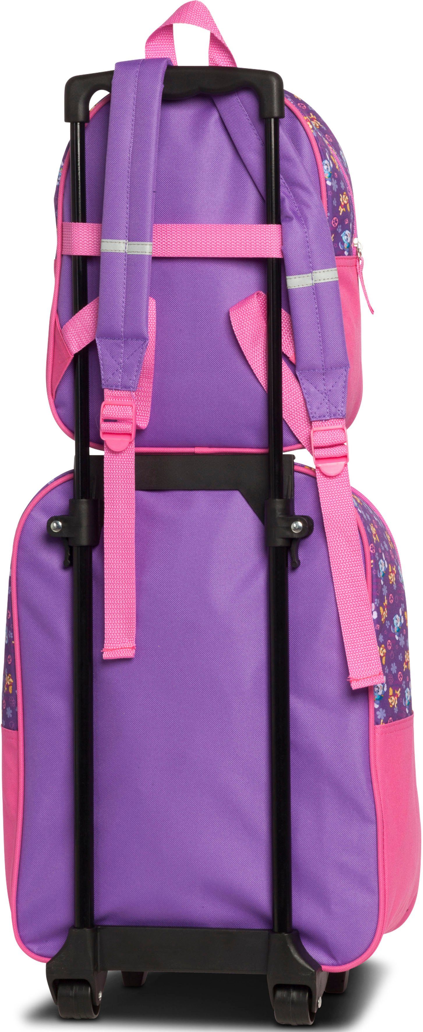 Rucksack 2 Kinderkoffer fabrizio® Patrol, Paw Kinderreise-Set, Trolley Viacom, Rollen, violett/pink, &