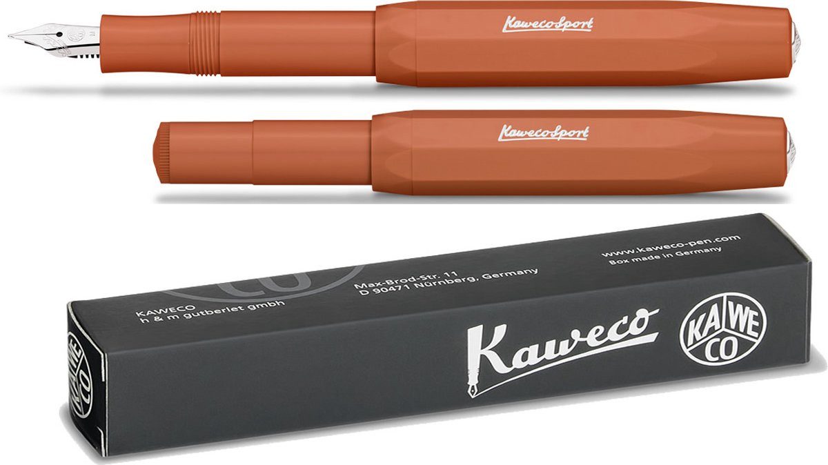 Kaweco Füllhalter Sport Skyline FOX Rot Braun (M), (1-tlg), Federbreite M; für Rechts- und Linkshänder