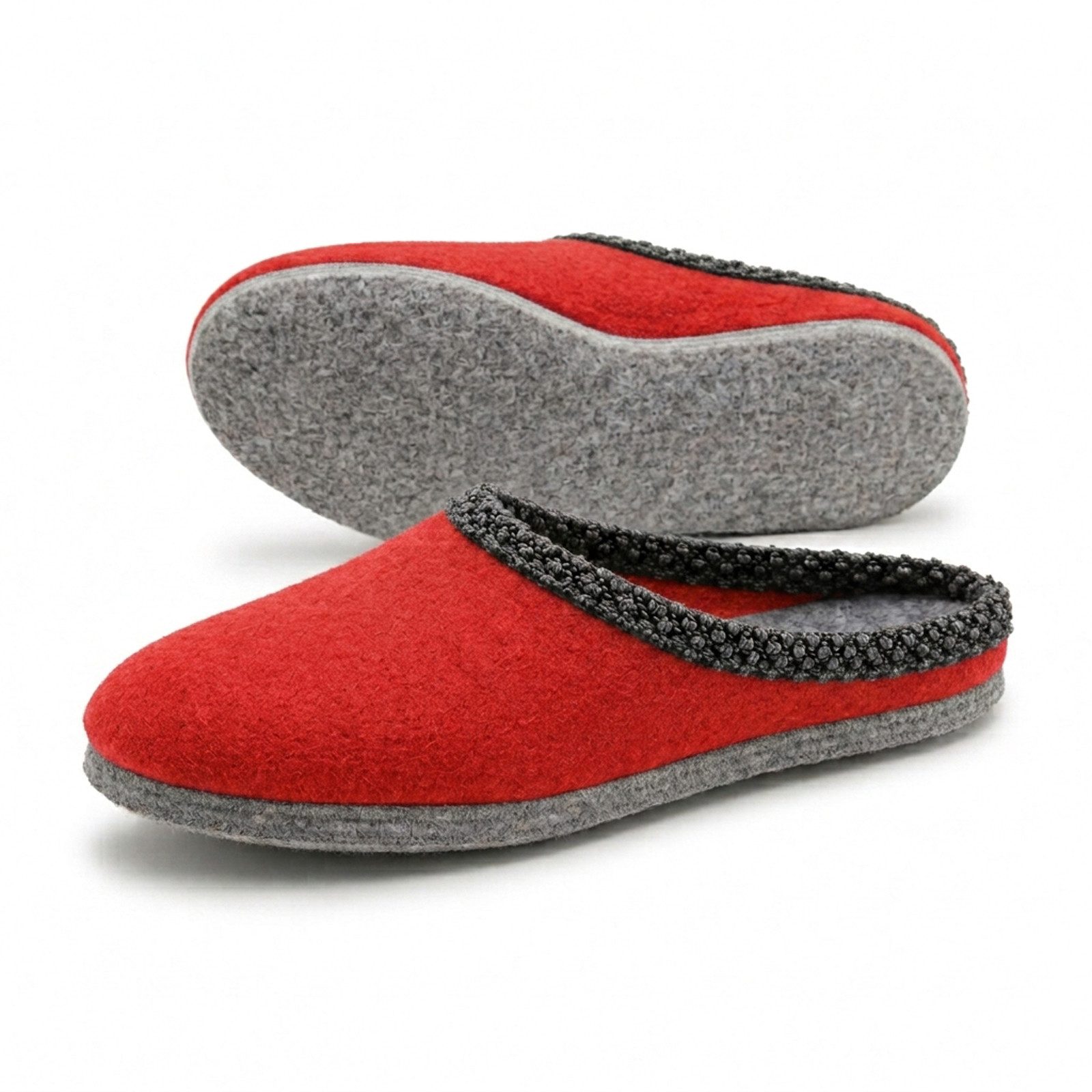 Pantoffelmann Walk-Filzpantoffel Herren Damen Filz Hausschuhe warme Filzlatschen Pantoffel (1 Paar) Filzpantoffeln, Gästepantoffel besonders leicht