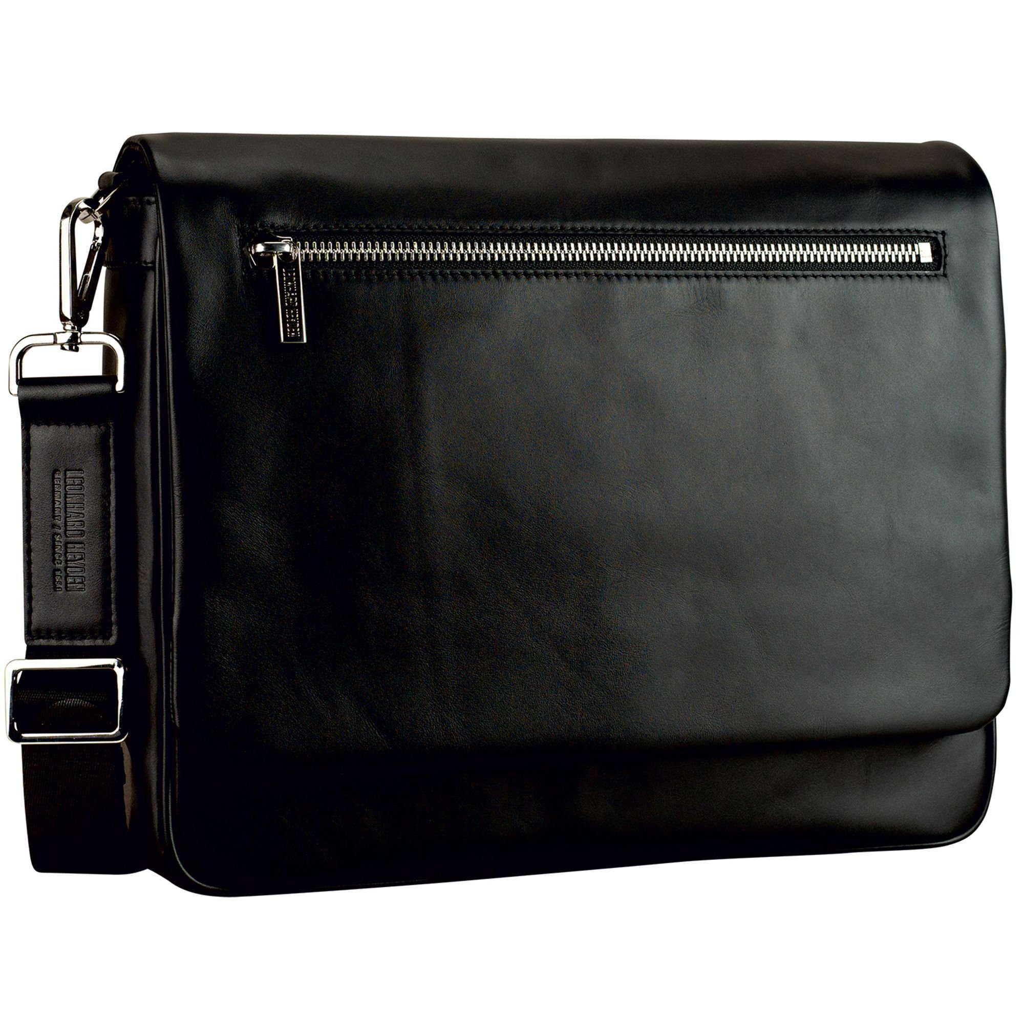 schwarz Montreal, Leder Bag Leonhard Messenger Heyden