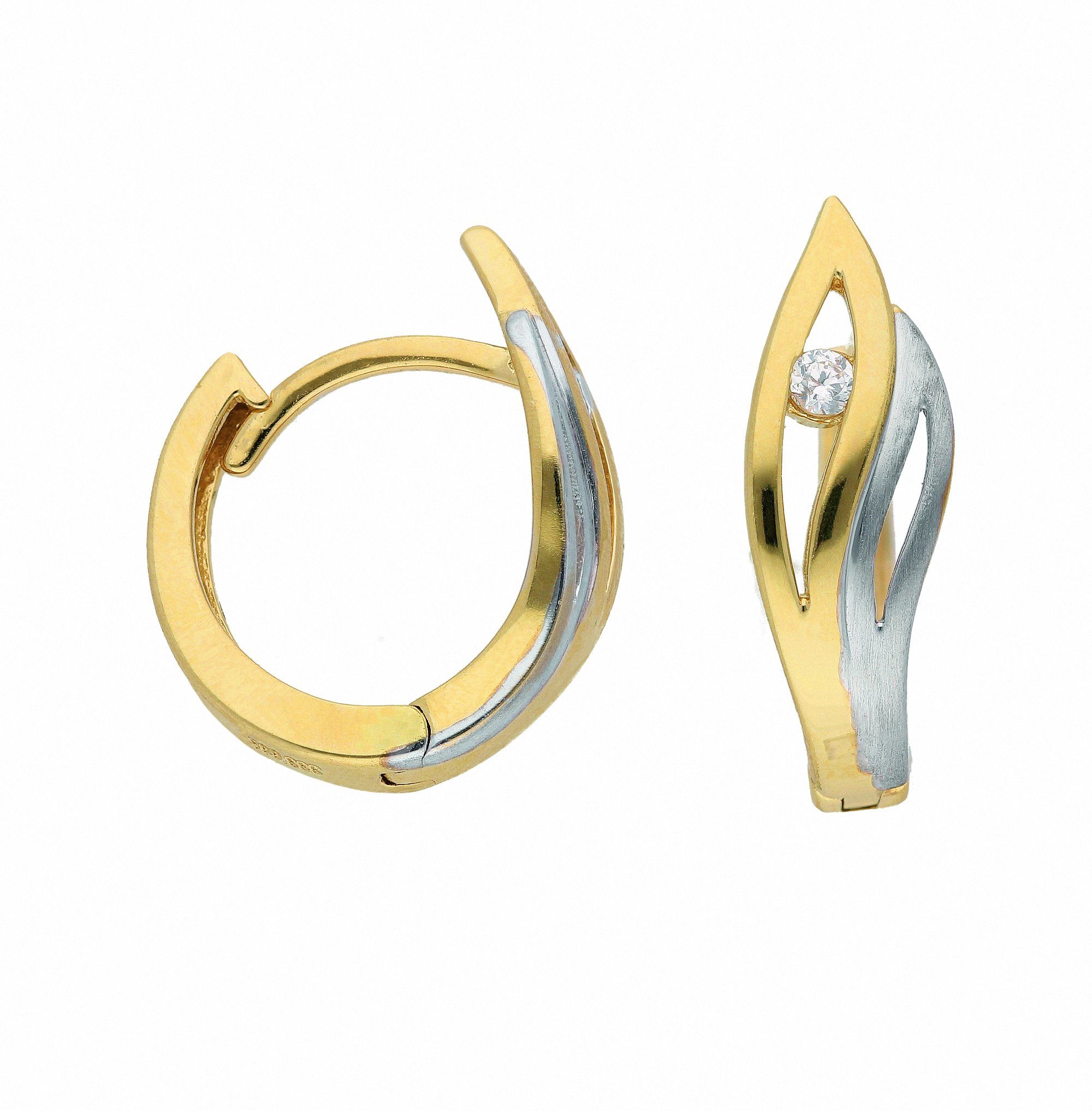 Paar Paar Ohrhänger Zirkonia 1 mit mit Zirkonia, Gold für Damen / 585 Adelia´s Ohrringe Goldschmuck Creolen