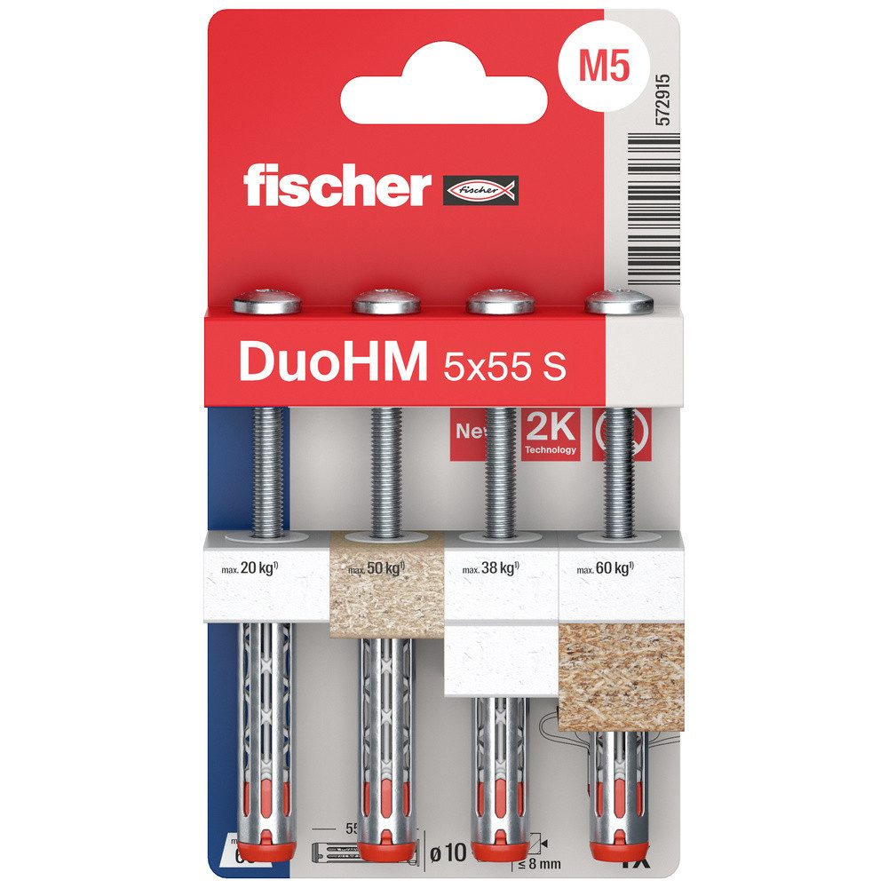 Fischer Дюбель-Set Рыбак 572915 DuoHM 5x55 S PH TX Hohlraumdübel 55 mm 4 St.